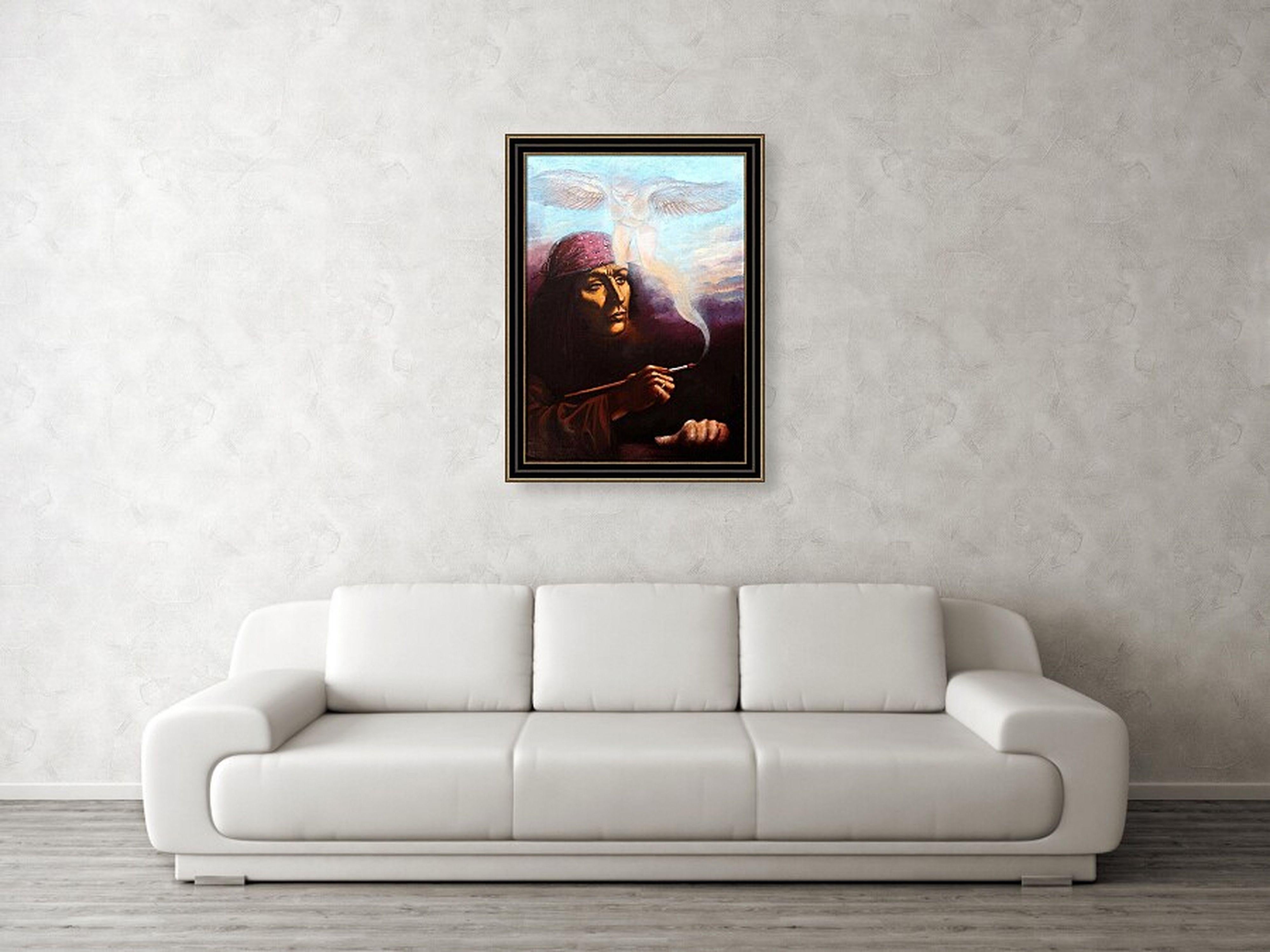 Self-Portrait und Muse . Originalgemälde im Angebot 11