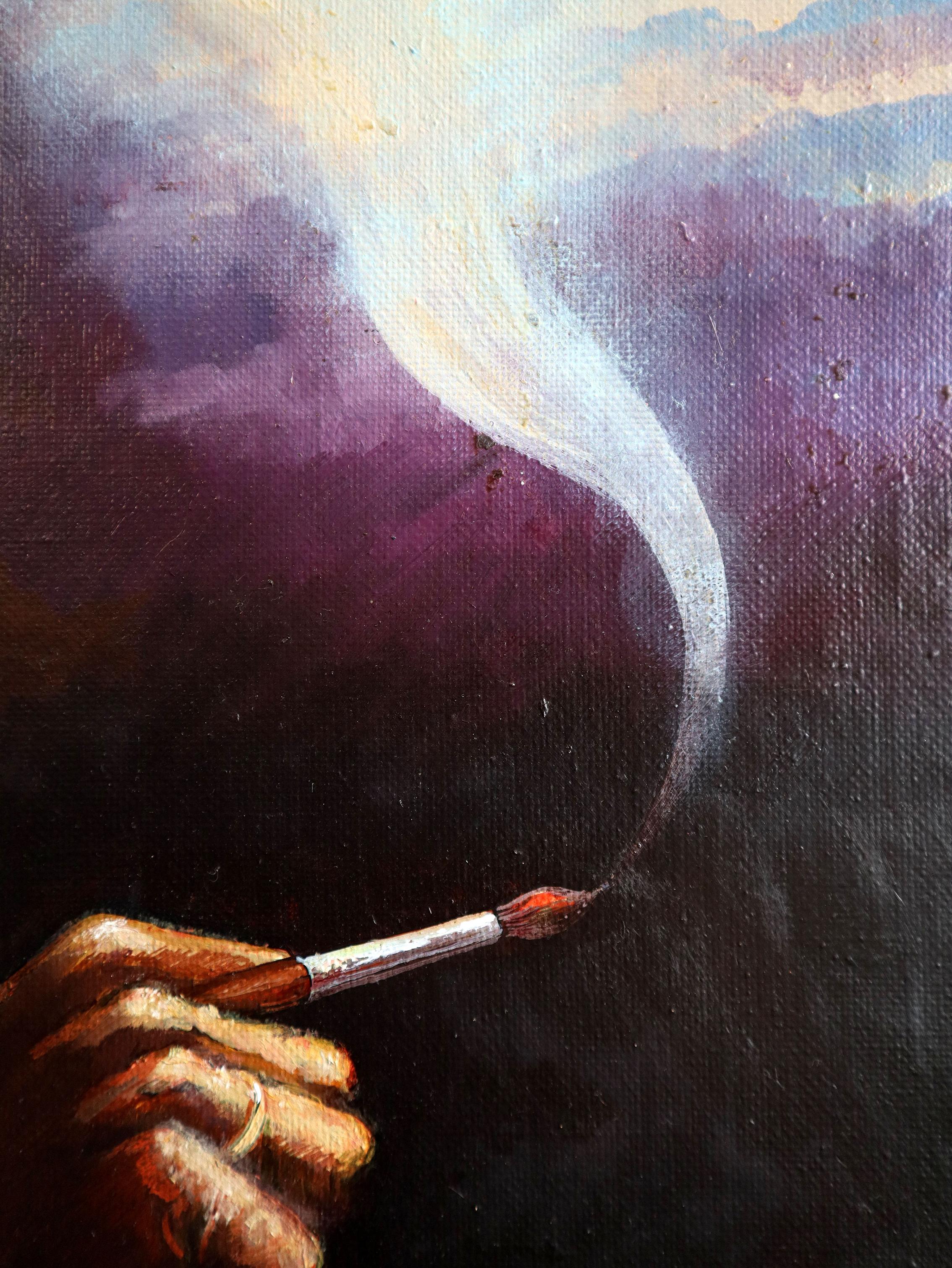 Self-Portrait und Muse . Originalgemälde im Angebot 1