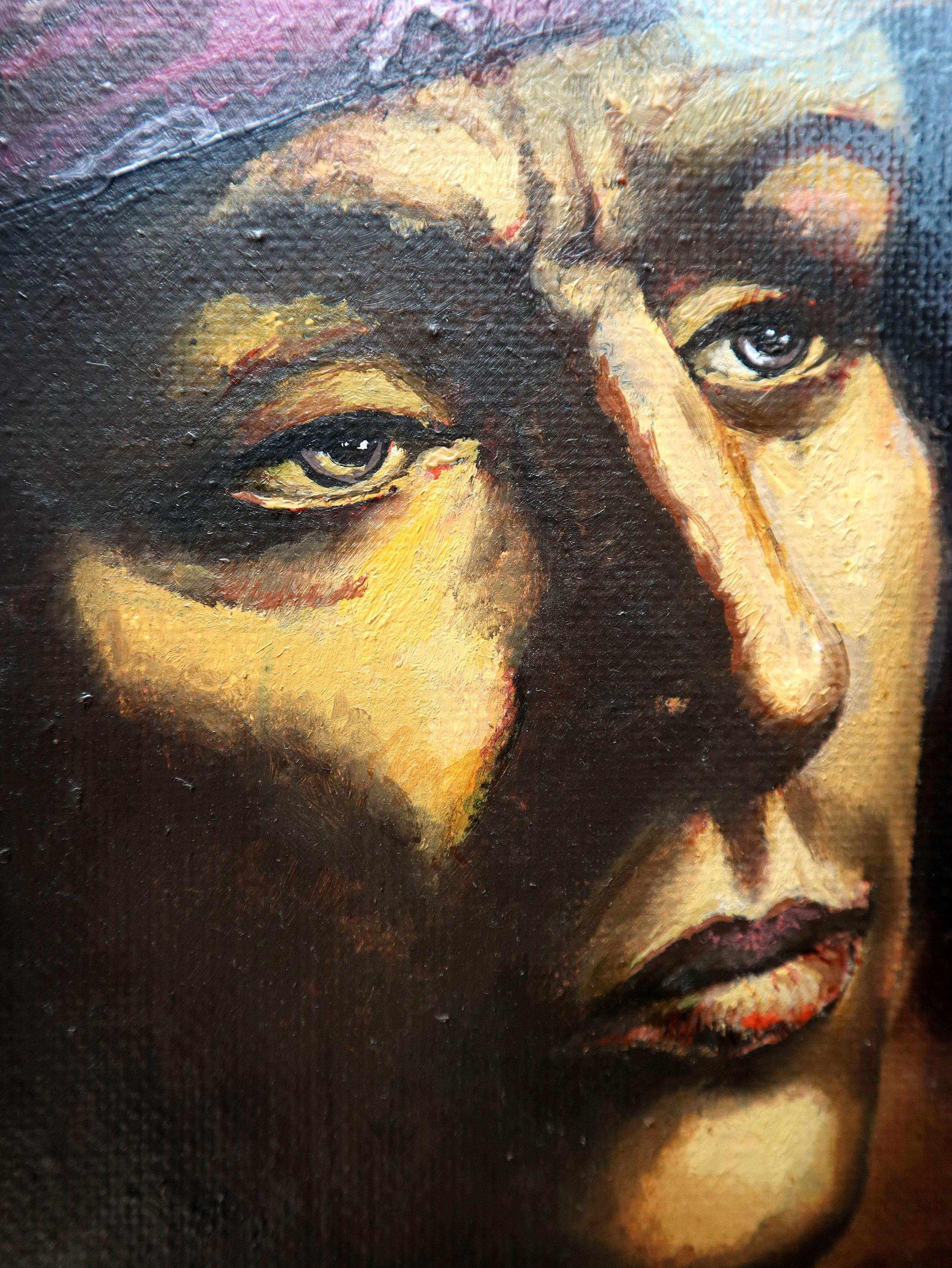 Self-Portrait und Muse . Originalgemälde im Angebot 3