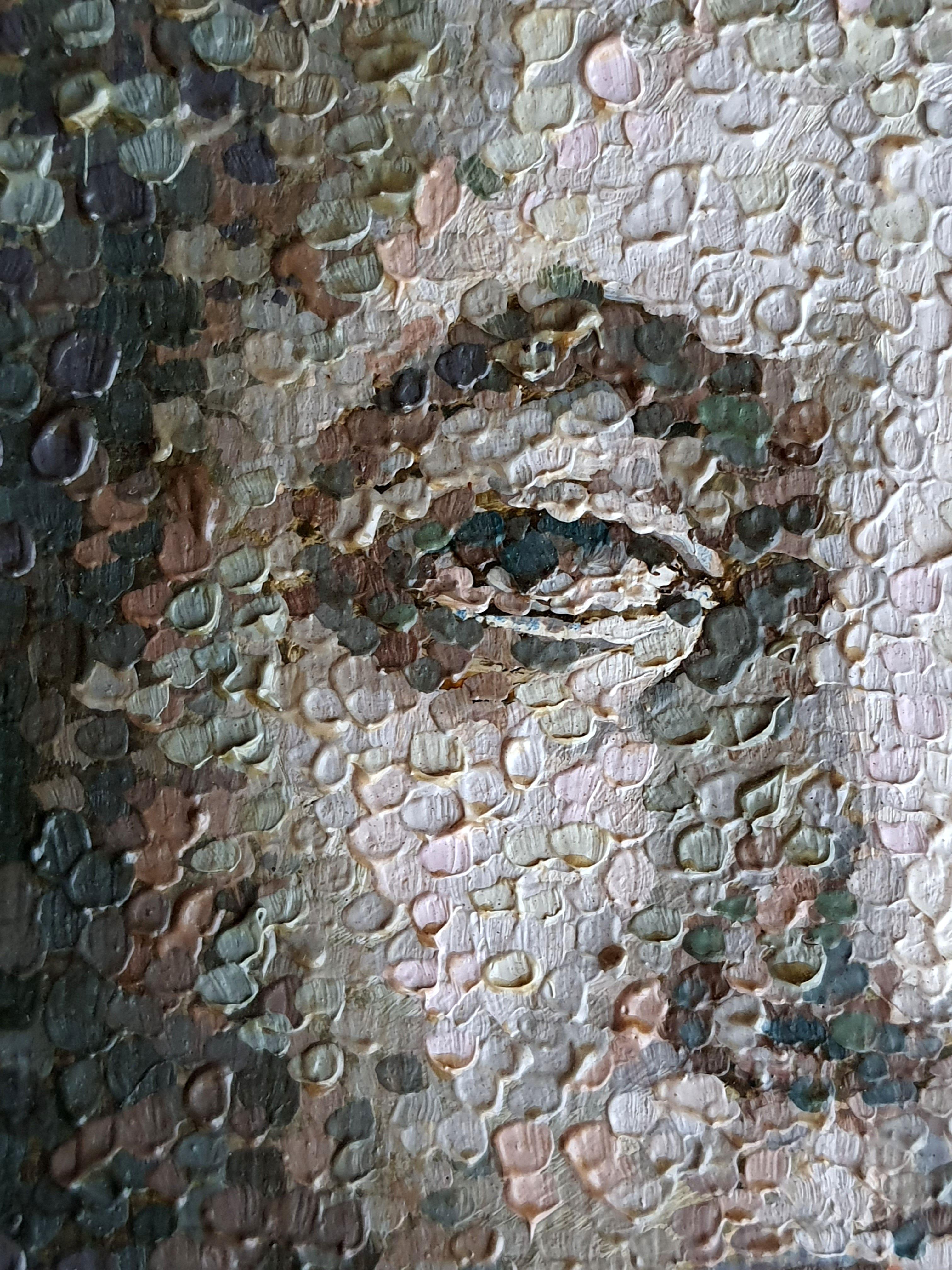 Self-Portrait. original painting - Abstract Impressionist Painting by RAKHMET REDZHEPOV (RAMZI)