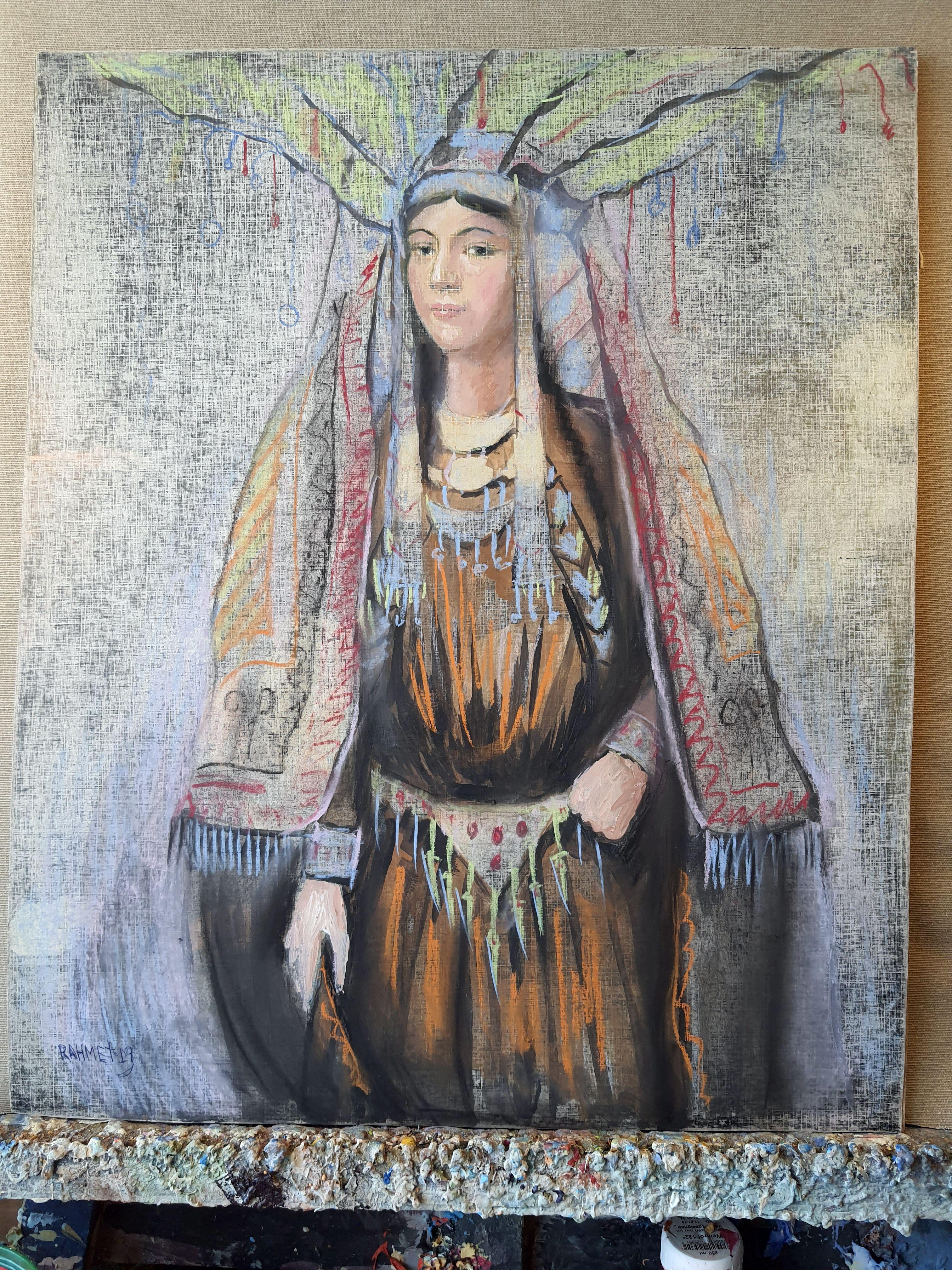 Serpens. pintura original - Figurative Painting Gris de RAKHMET REDZHEPOV (RAMZI)