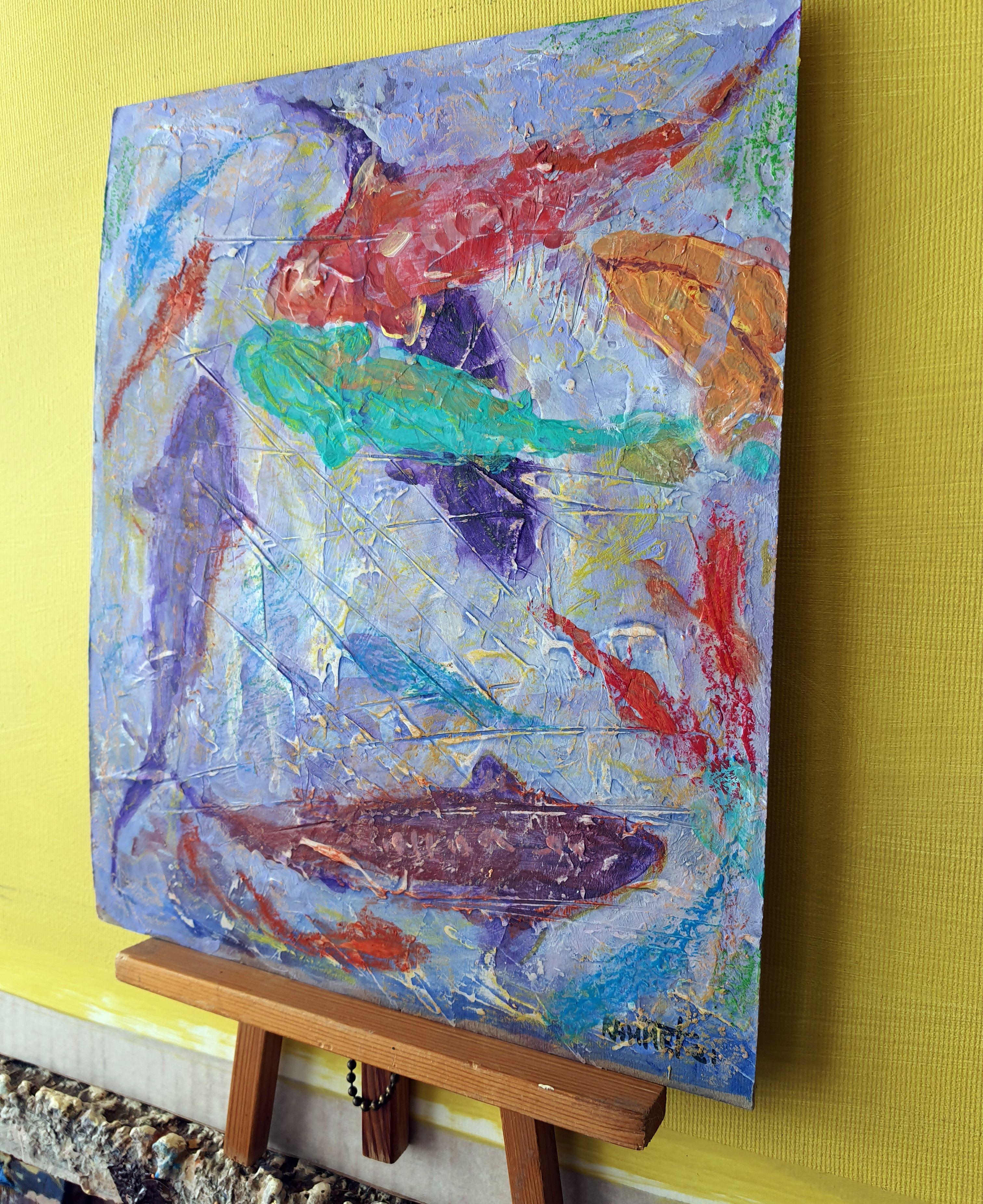 SHARKS. Originalgemälde (Abstrakter Impressionismus), Painting, von RAKHMET REDZHEPOV (RAMZI)