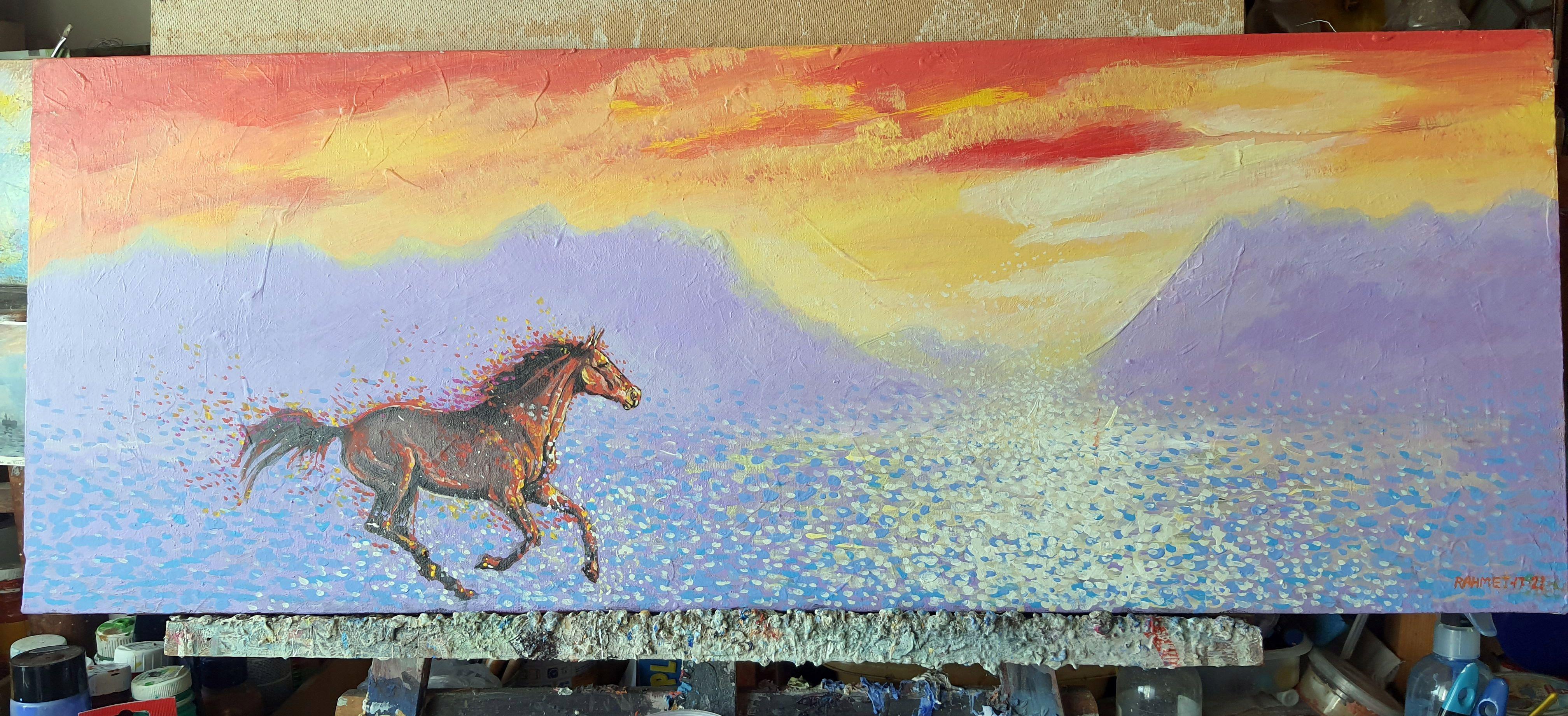 Space and Wind. original painting - Painting by RAKHMET REDZHEPOV (RAMZI)