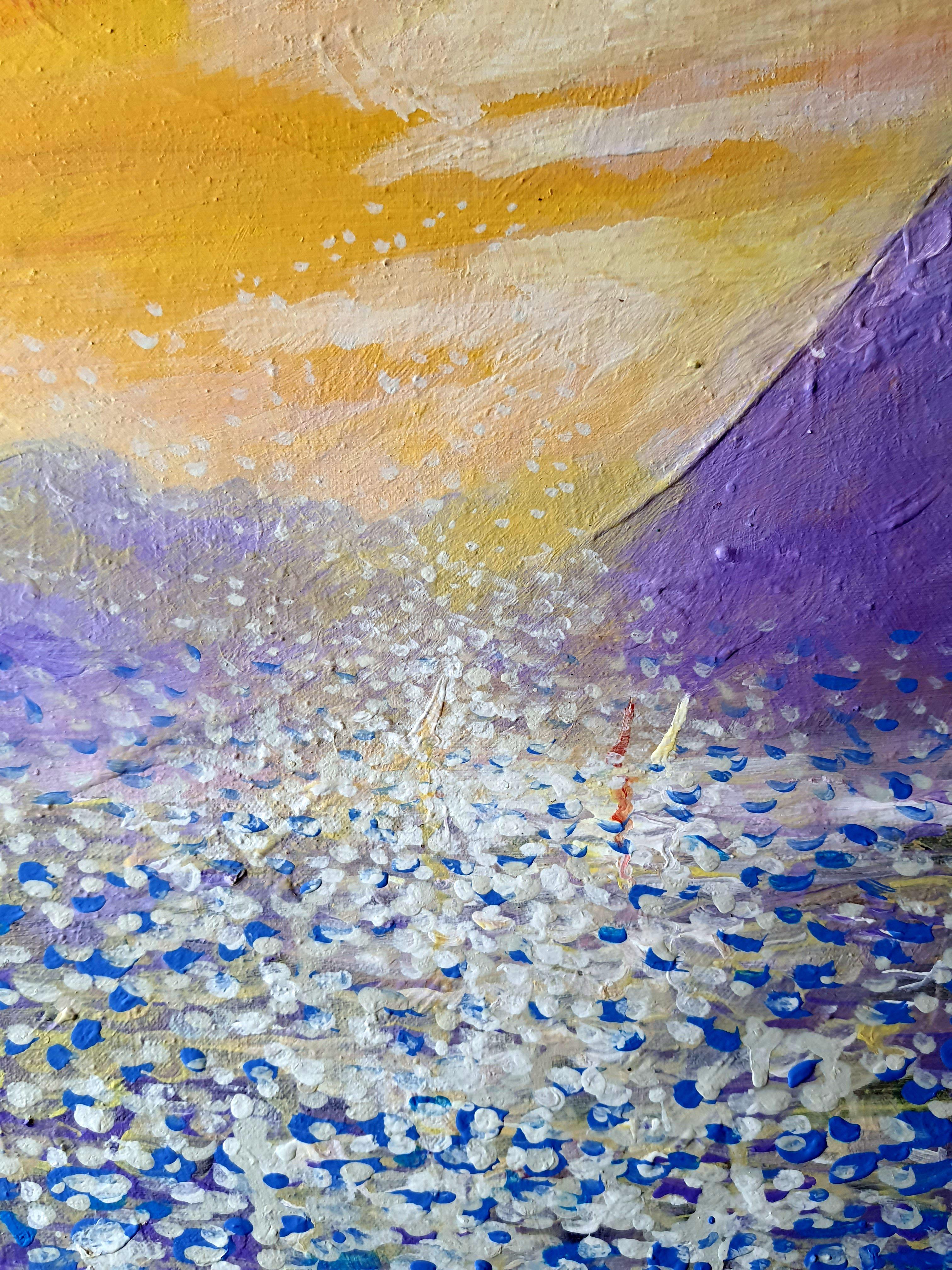 Space and Wind. original painting - Gray Interior Painting by RAKHMET REDZHEPOV (RAMZI)