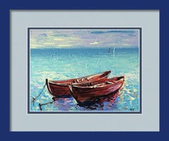 Study with 2 Boats, Acrylic and Oil, Canvas on cardboard, 18x24