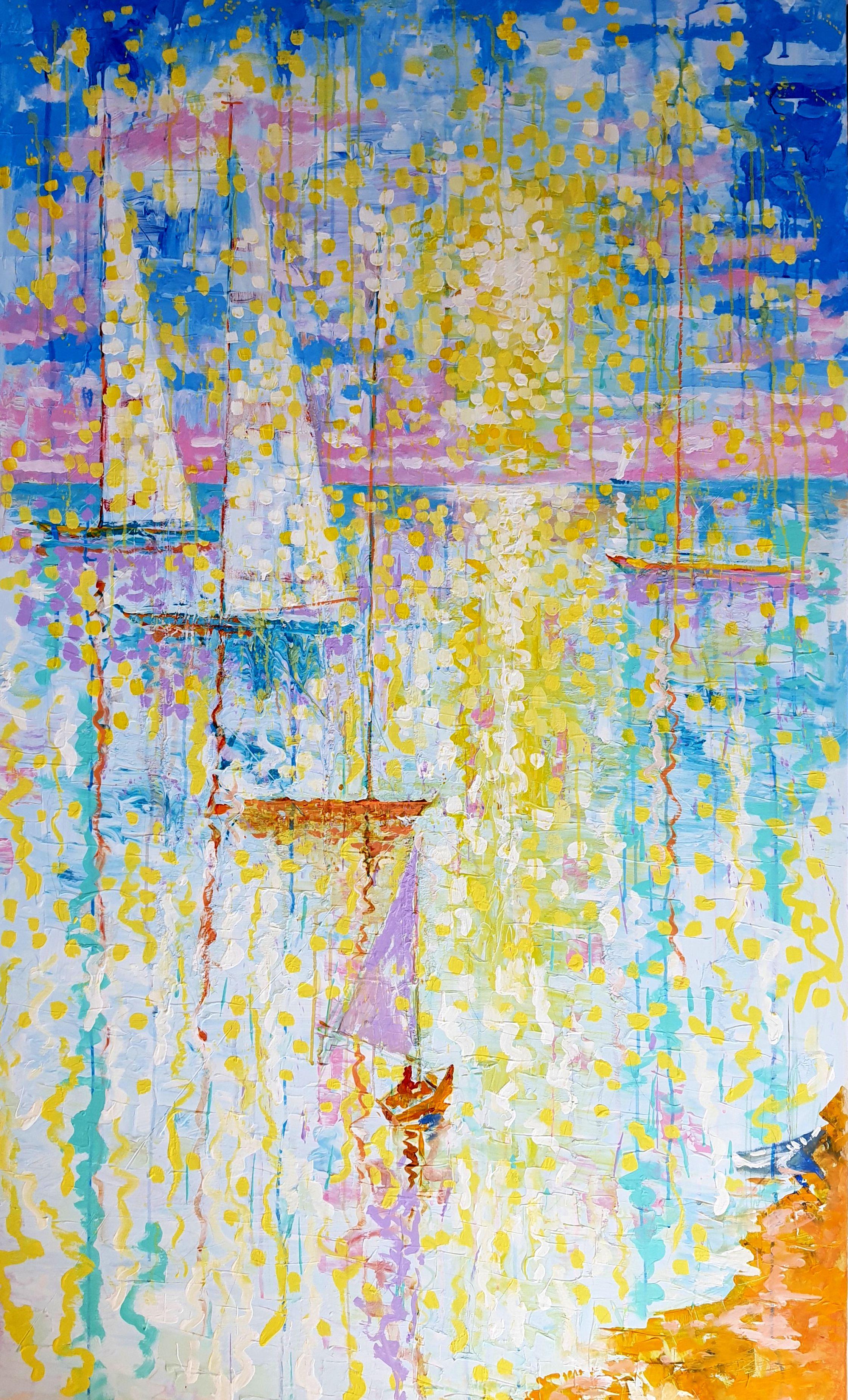 Sonne, Segel, Meer – Painting von RAKHMET REDZHEPOV (RAMZI)