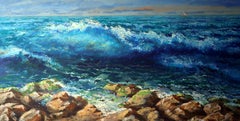 Sunny and Windy Painting, Oil on Canvas, Impressionist
