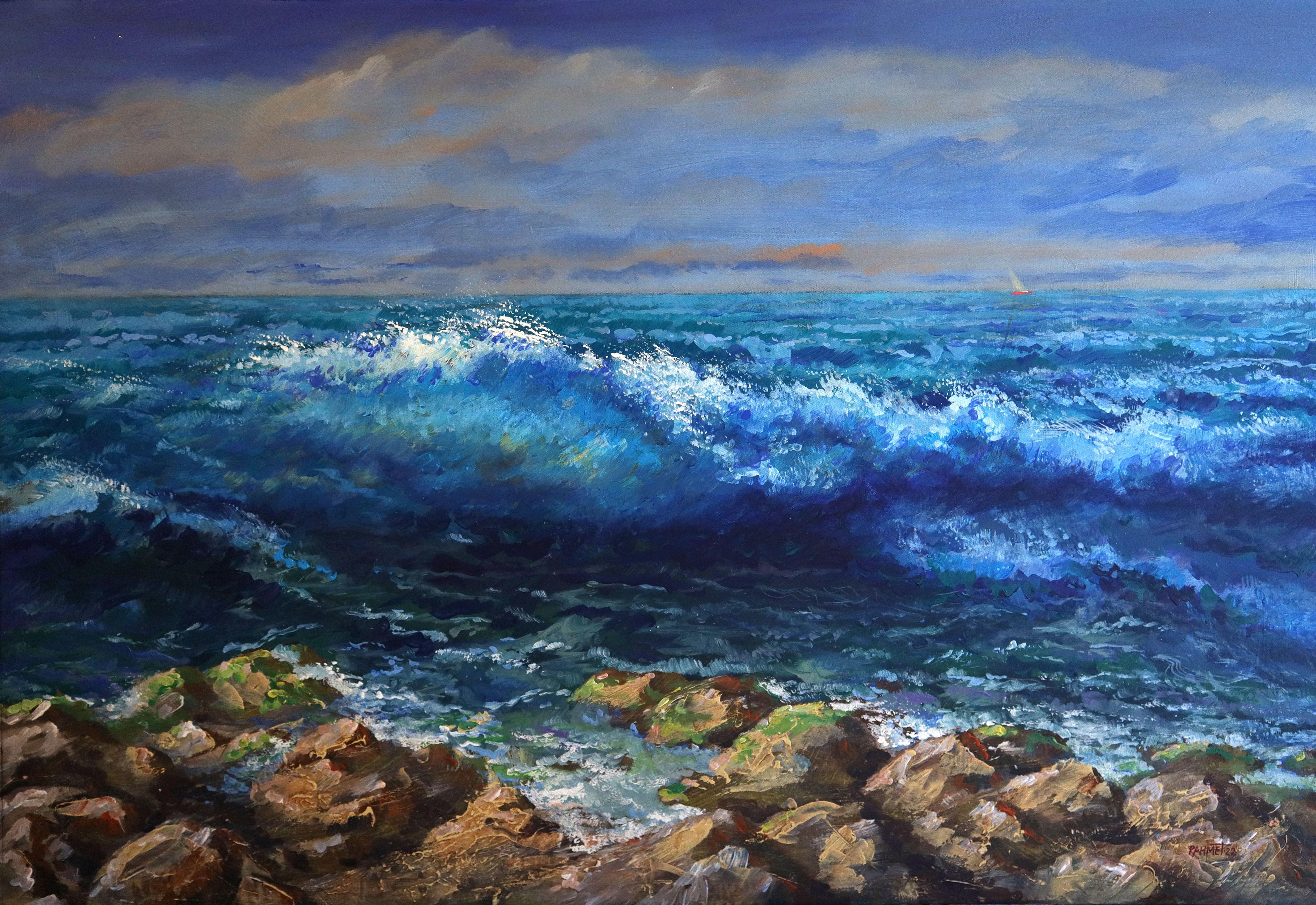 Ensoleillé et venteux - Impressionnisme Painting par RAKHMET REDZHEPOV (RAMZI)