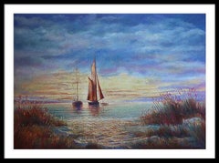 Sunrise in the Bay: linen, oil, acrylic, 79x109cm.2026