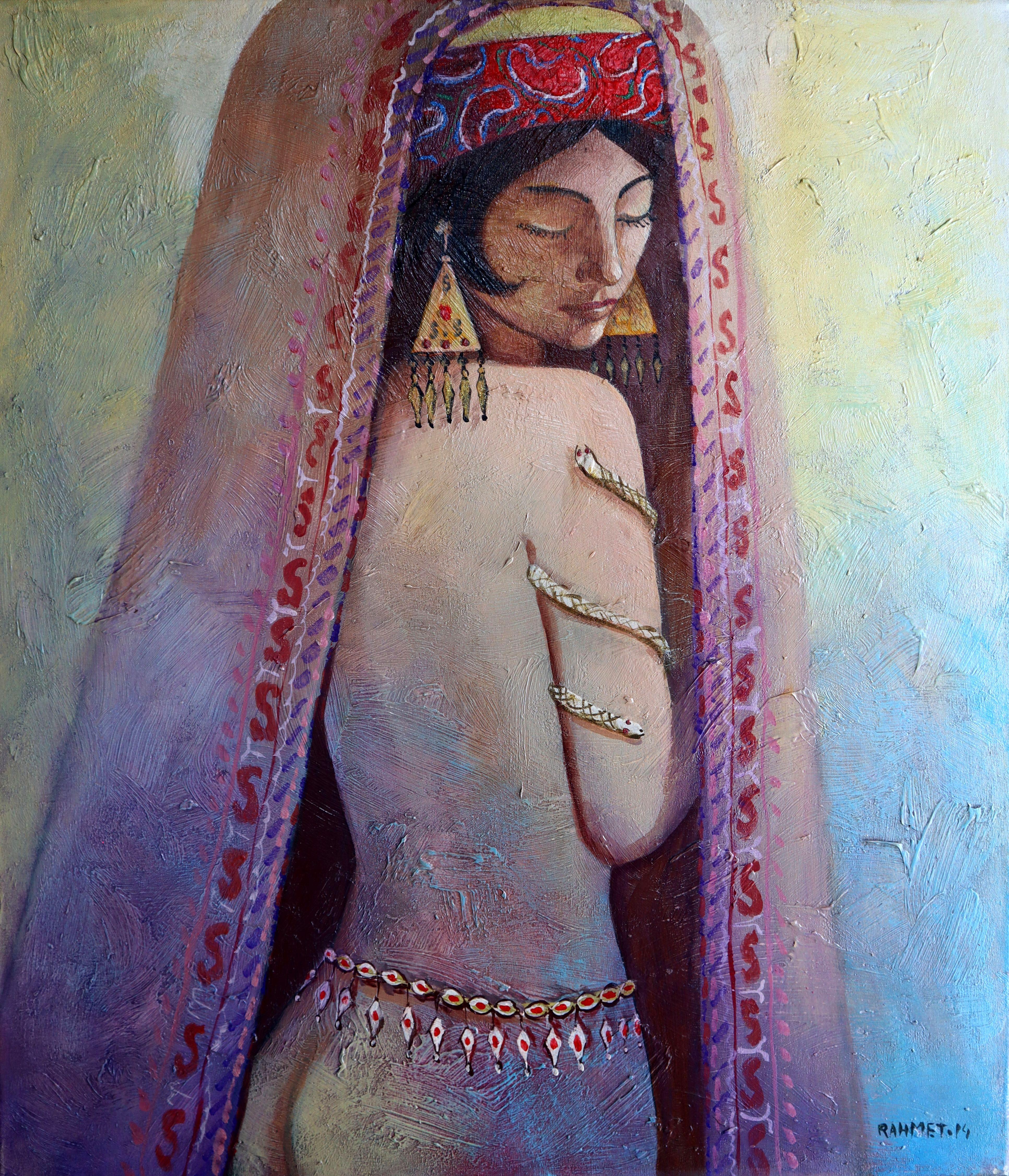 The Temptation (Oriental Nudes Series)  canvas, oil, acrylic, 70x60cm