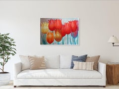 Tulips in Beauty : paper, oil pastel, 70x100cm. Very Thick paper