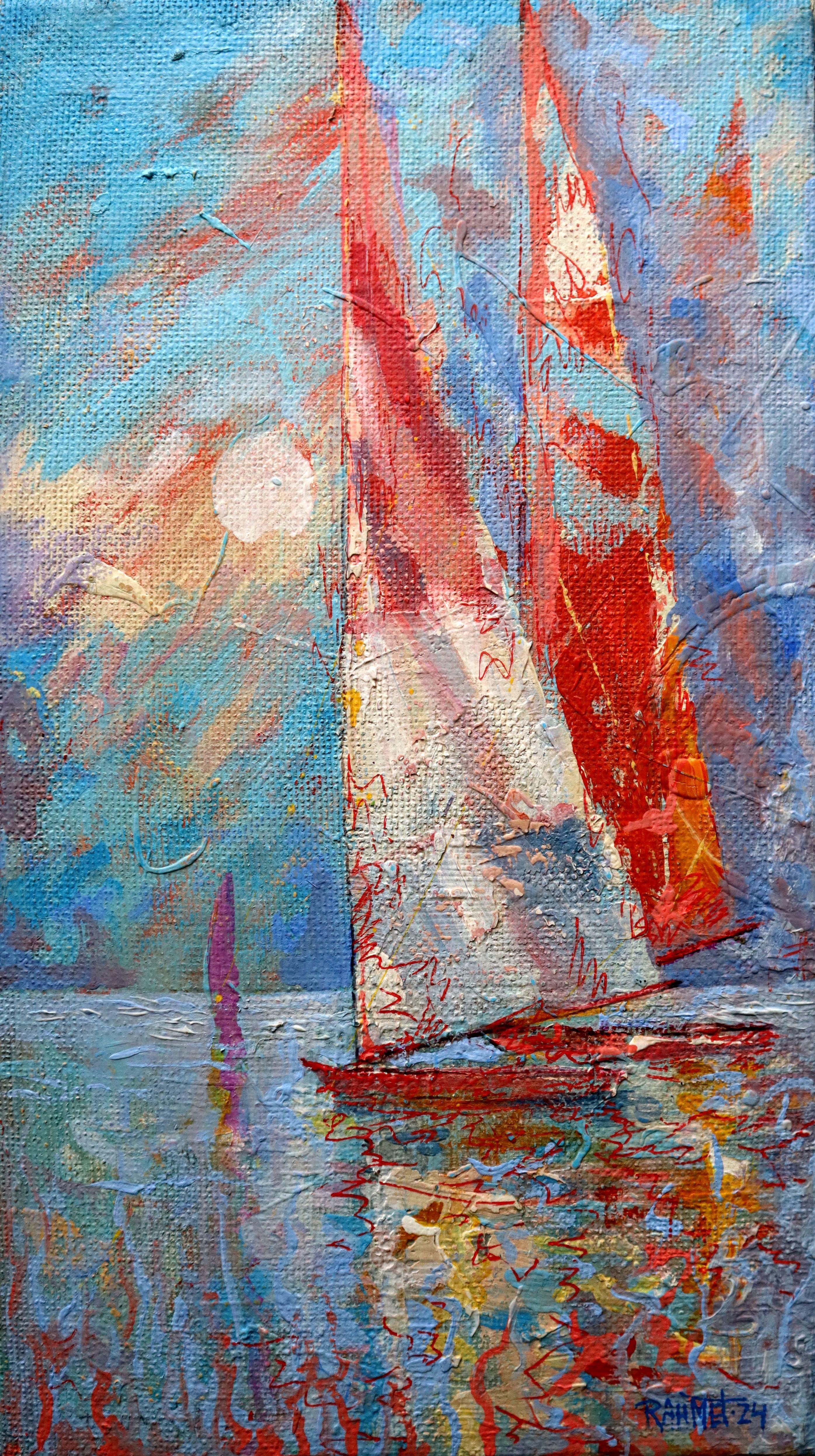 RAKHMET REDZHEPOV (RAMZI) Landscape Painting - Two Sails