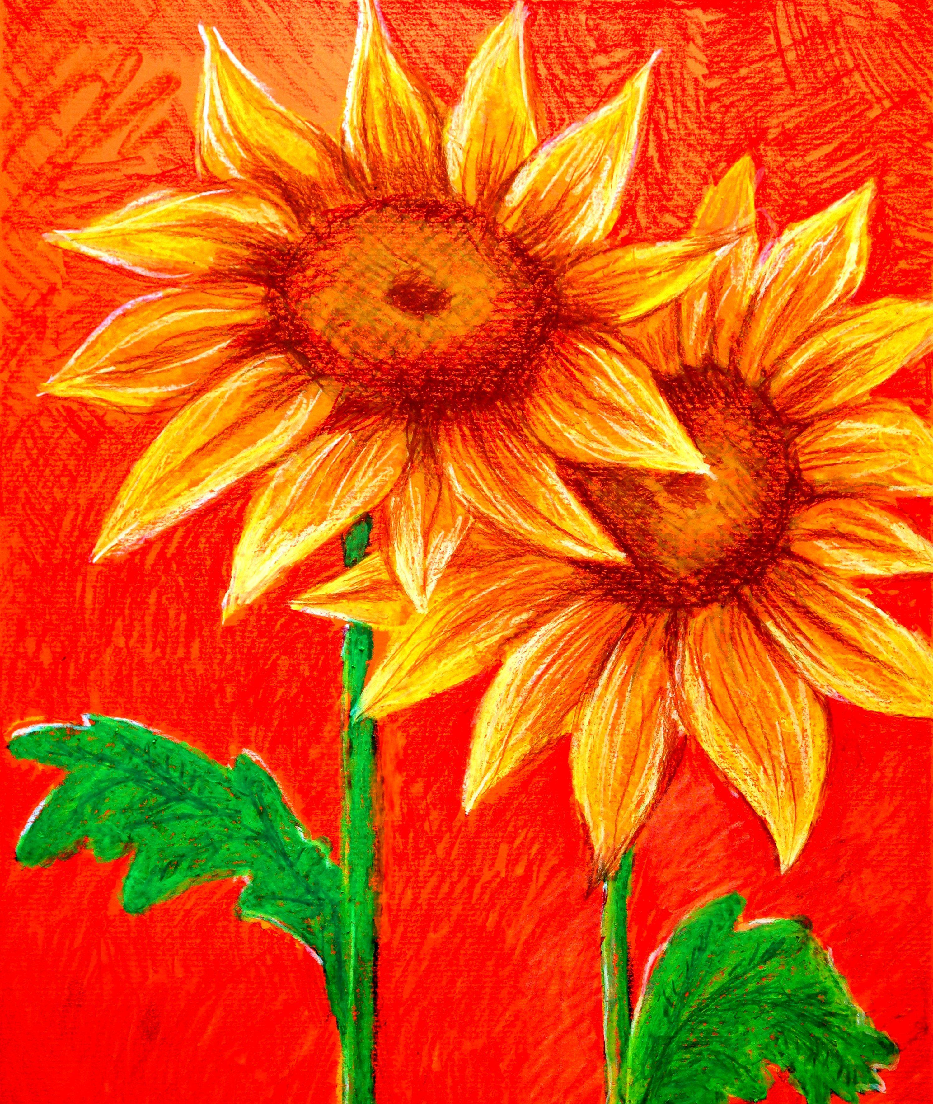 Dos girasoles - Painting de RAKHMET REDZHEPOV (RAMZI)