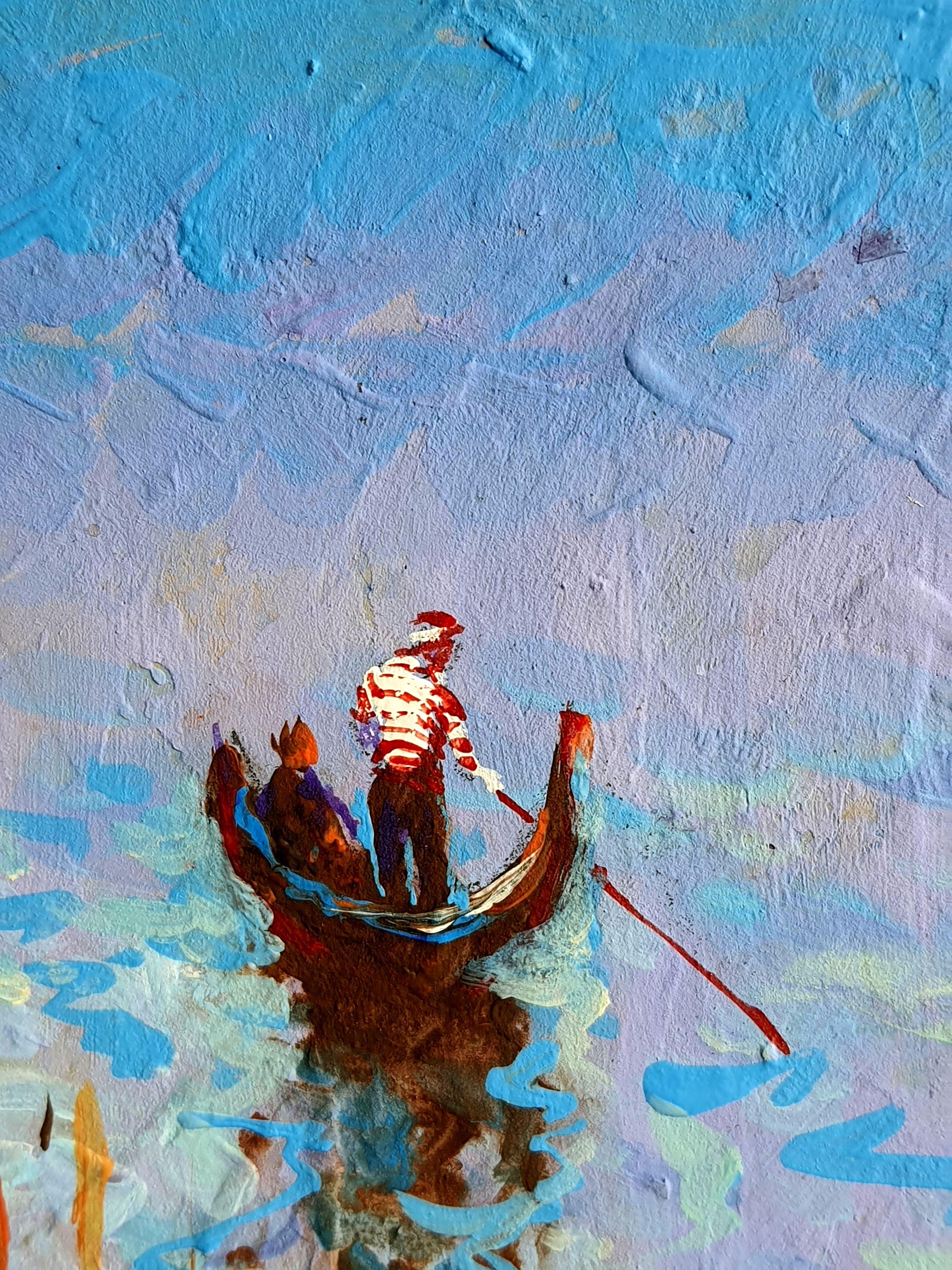 In this painting, I've merged the vibrancy of acrylics with the depth of oils to capture the tranquil essence of Venice. The interplay of light and shadow, realism and impressionism, reflect the fleeting moments of beauty that we often overlook.