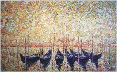 "Venice Gold" Painting, Acrylic and Oil on Canvas, Impressionist, 2010-