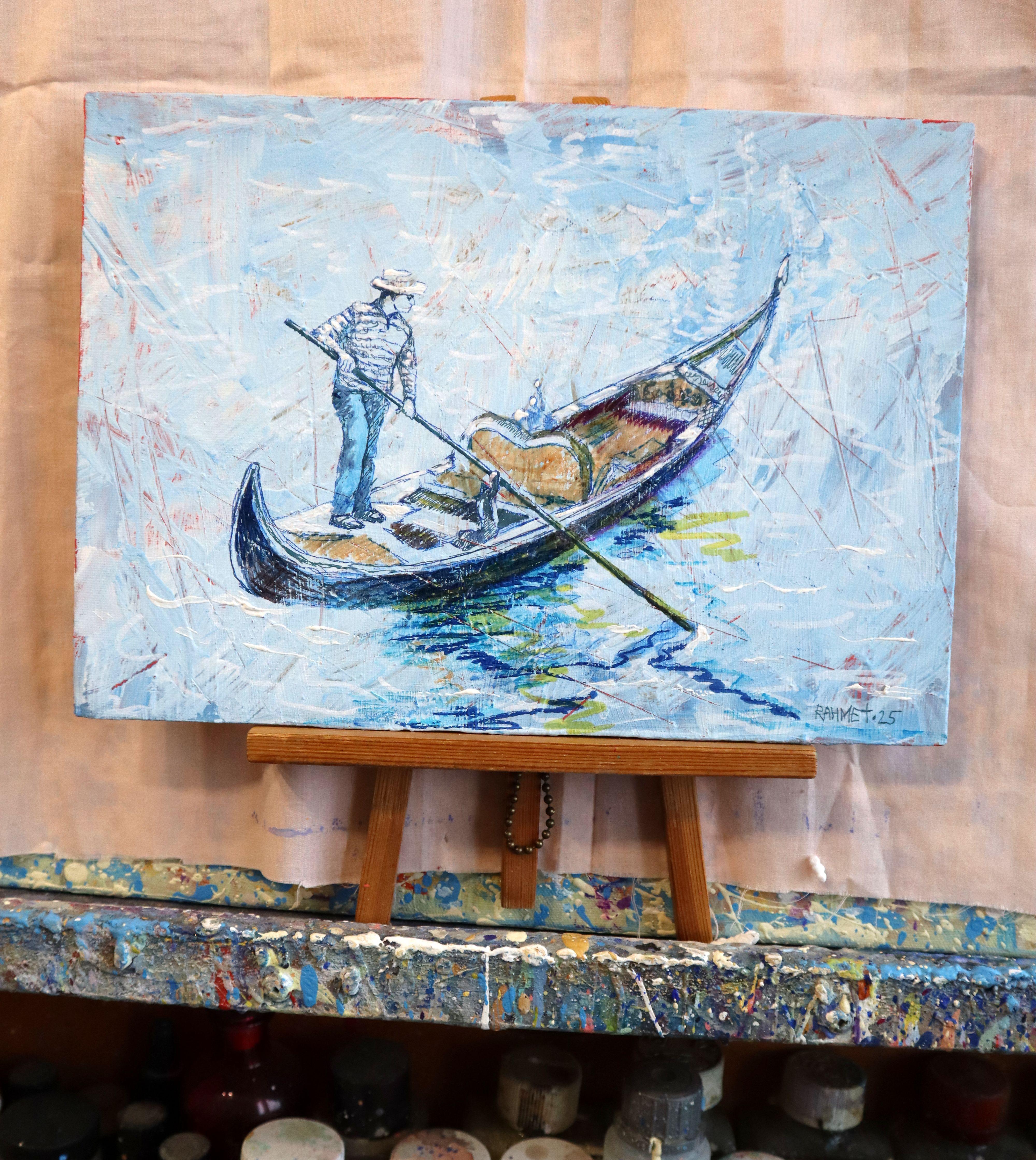 Venecia, Gondolero 1 - Painting de RAKHMET REDZHEPOV (RAMZI)