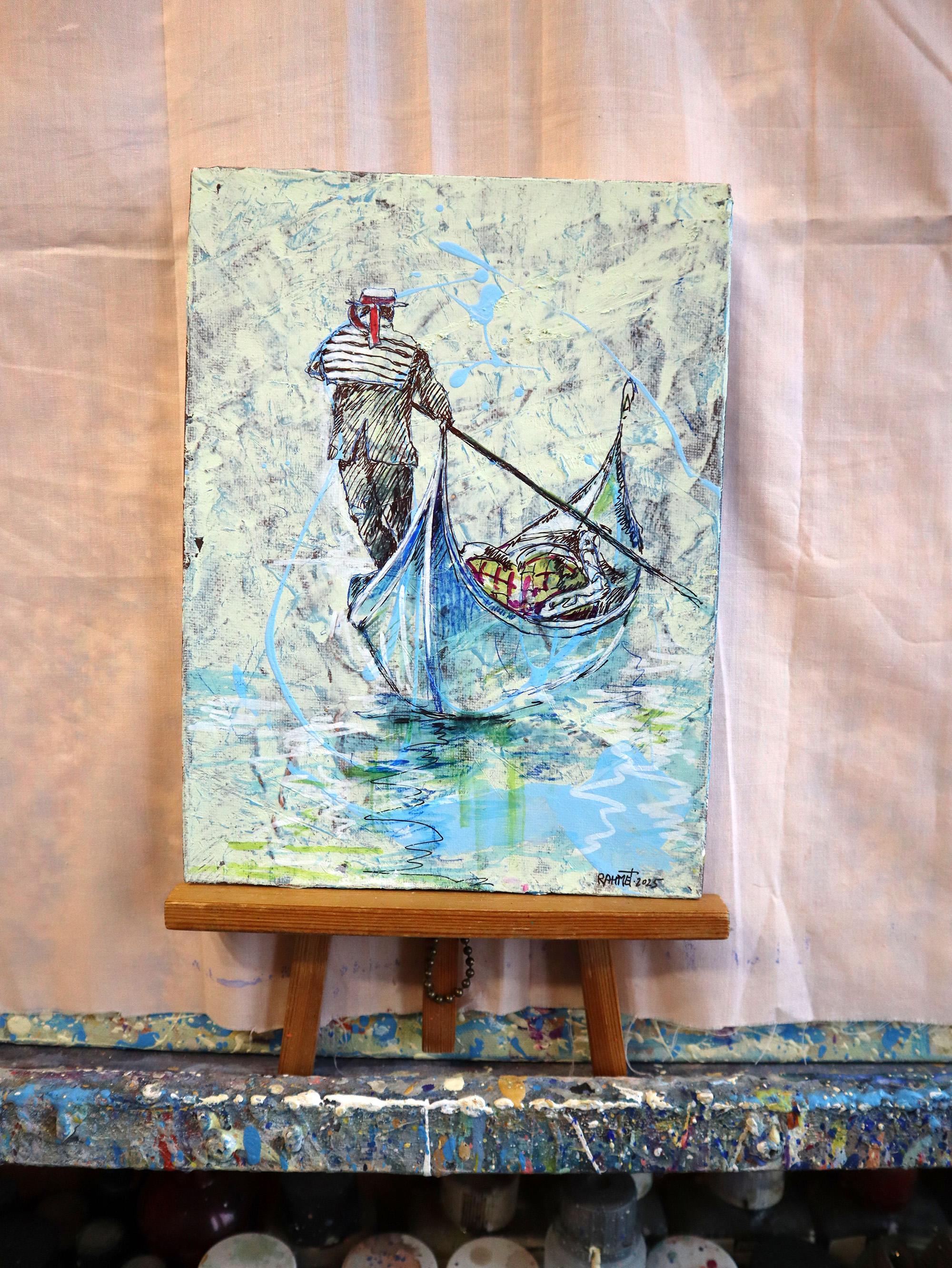 Venedig, Gondolier 2 – Painting von RAKHMET REDZHEPOV (RAMZI)