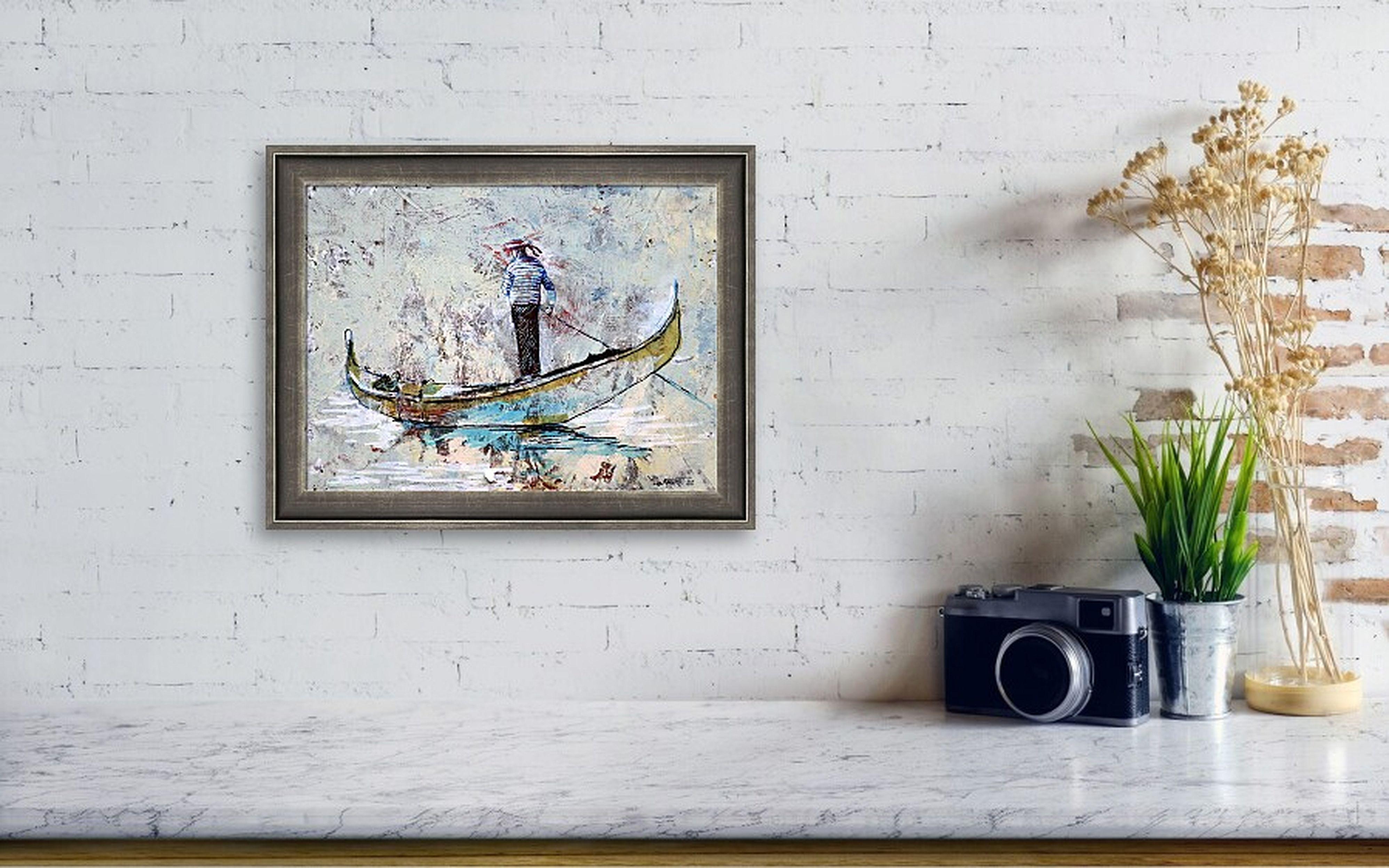 Venedig, Gondoliere (Expressionismus), Painting, von RAKHMET REDZHEPOV (RAMZI)
