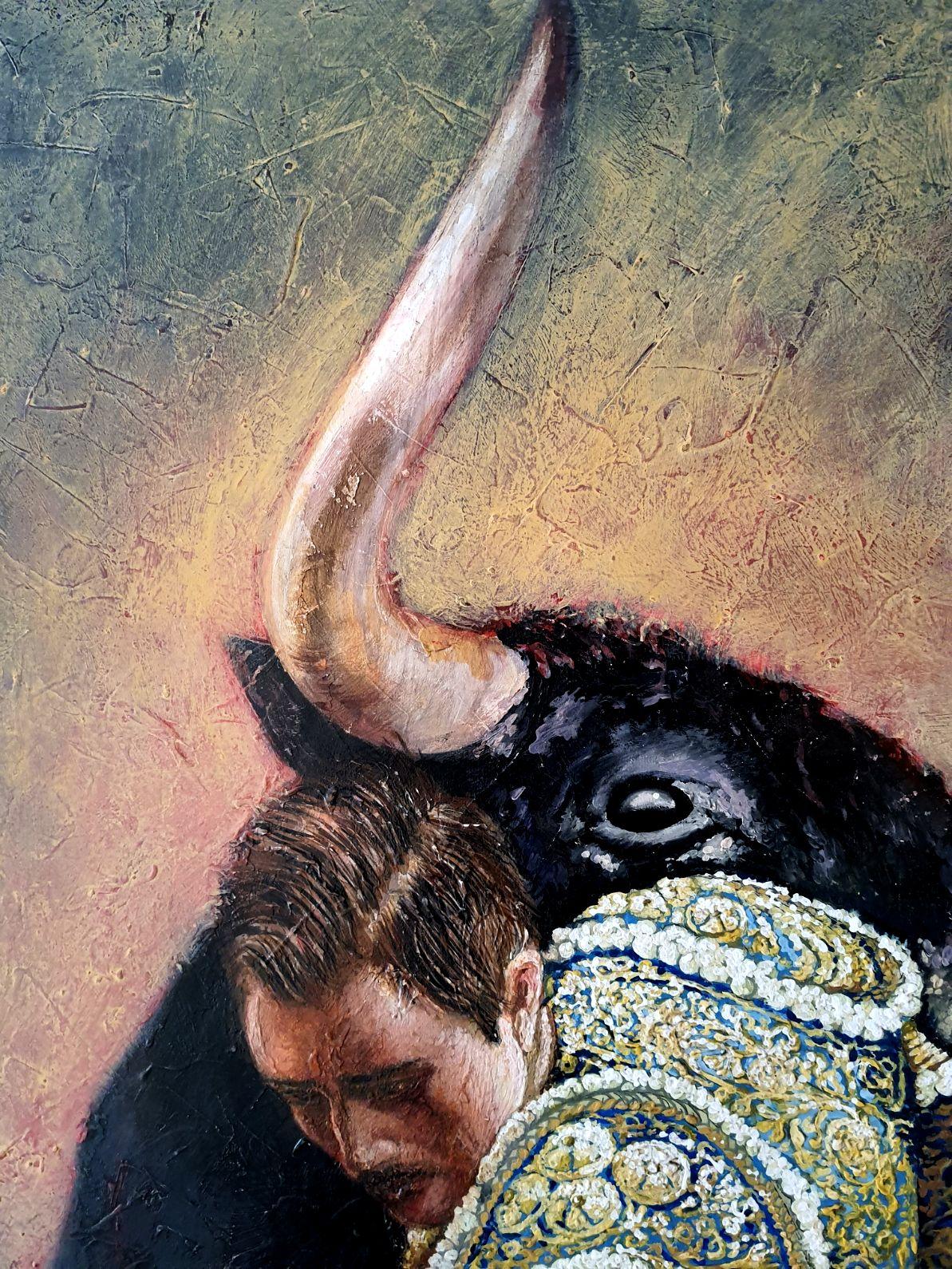 Symbole du taureau noir vicieux - Painting de RAKHMET REDZHEPOV (RAMZI)