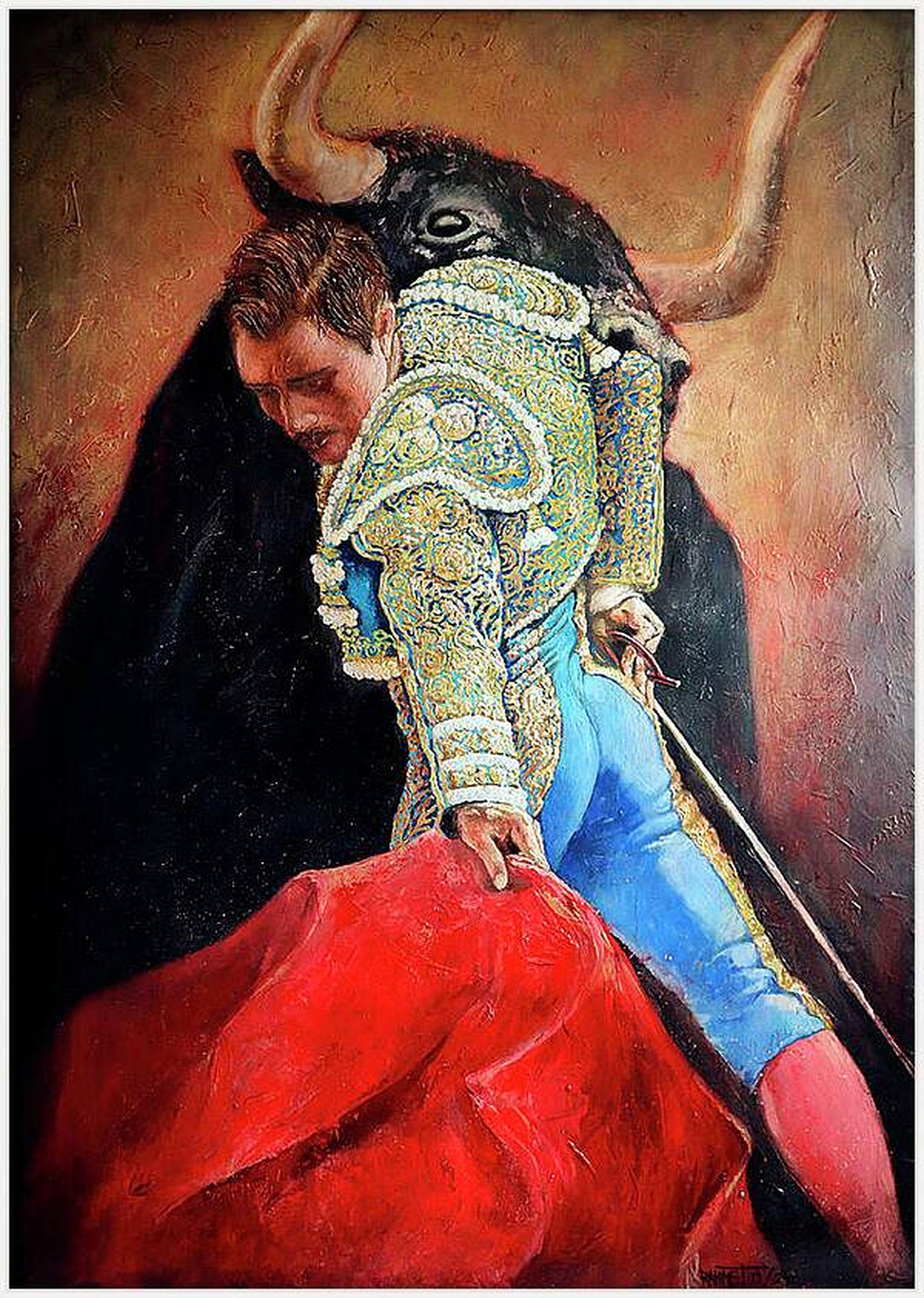 Symbole du taureau noir vicieux - Marron Interior Painting par RAKHMET REDZHEPOV (RAMZI)