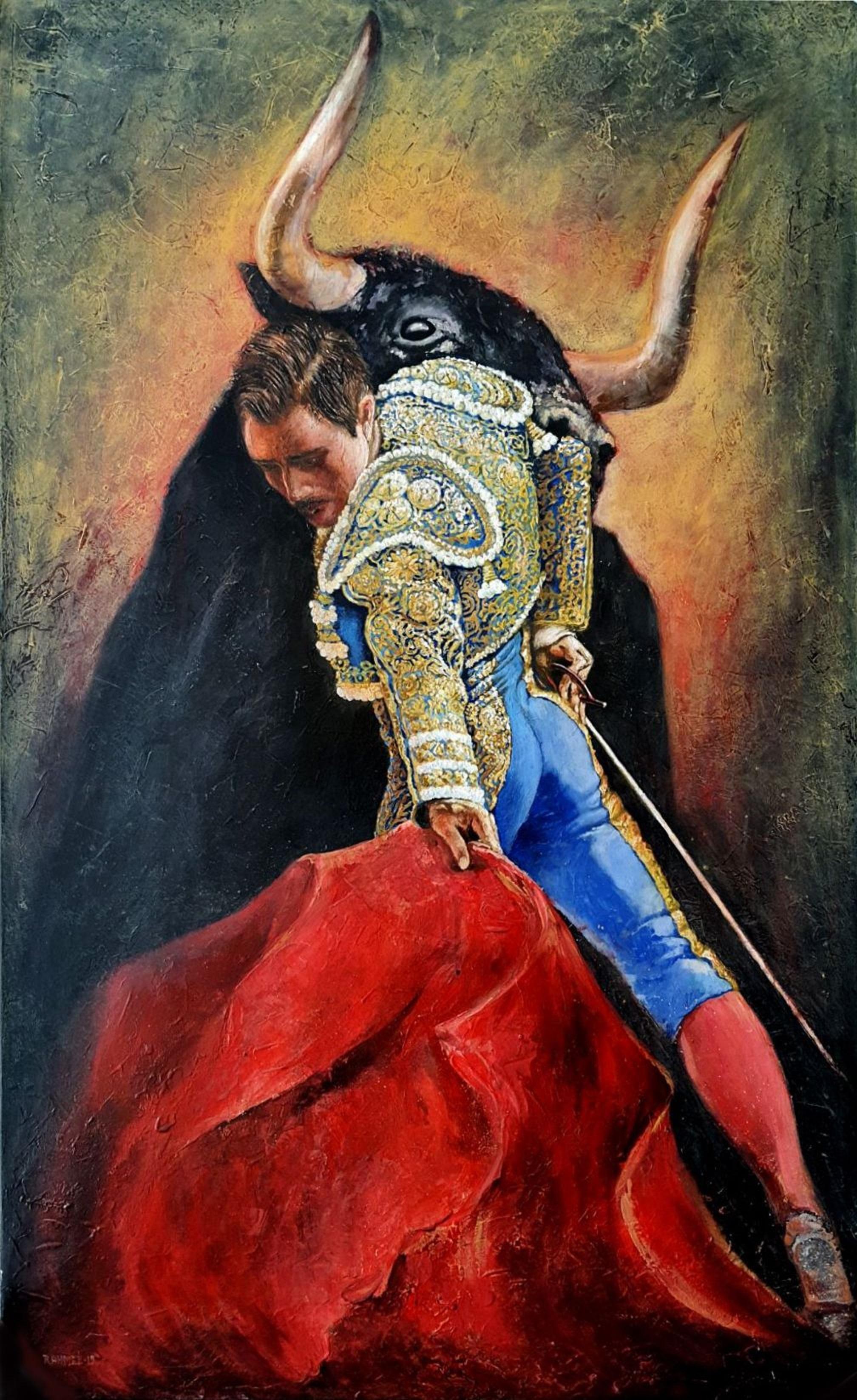 RAKHMET REDZHEPOV (RAMZI) Interior Painting - Vicious Black-end Bull Symbol