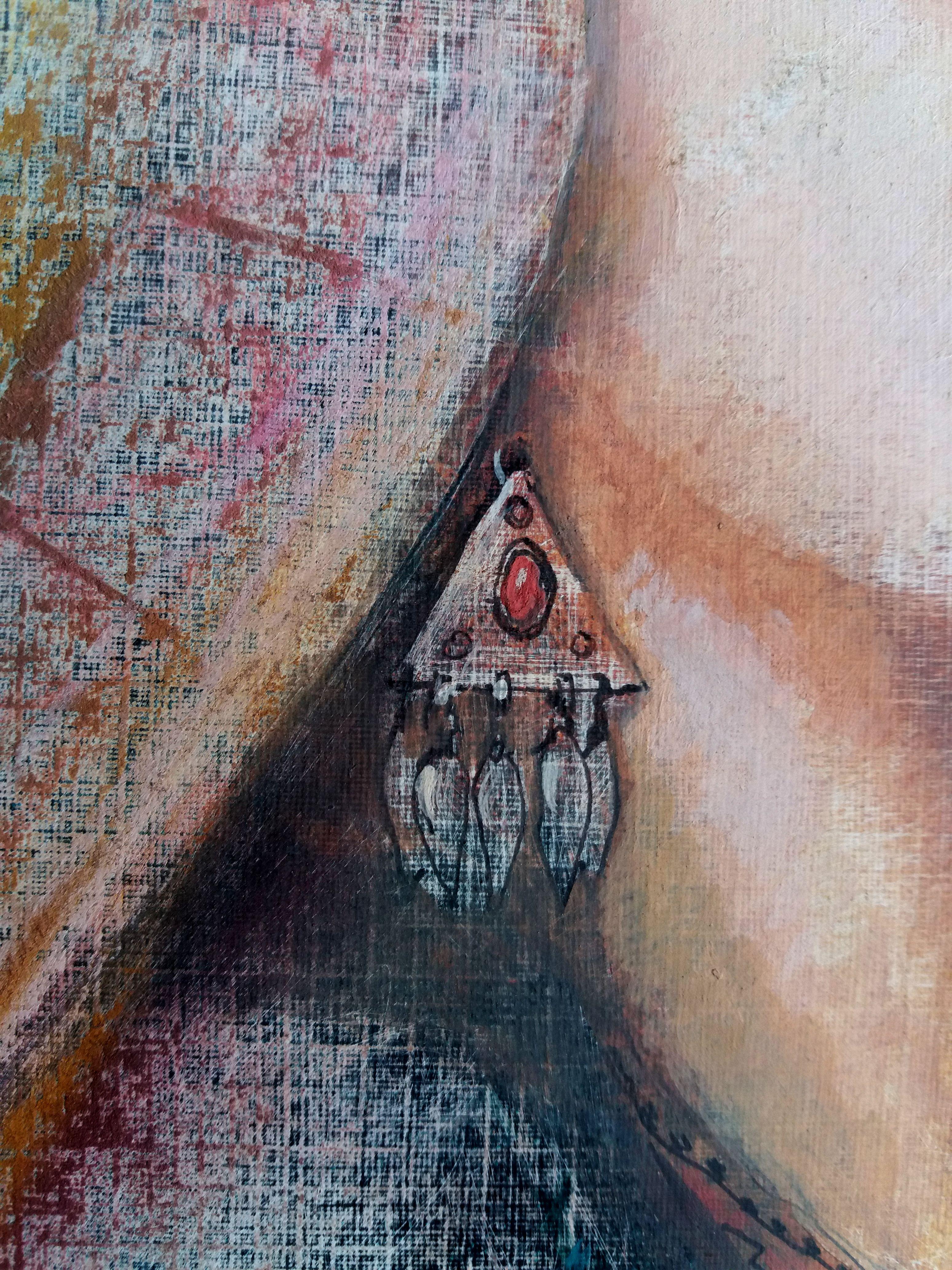 Vergine. dipinto originale - Figurative Painting Grigio di RAKHMET REDZHEPOV (RAMZI)