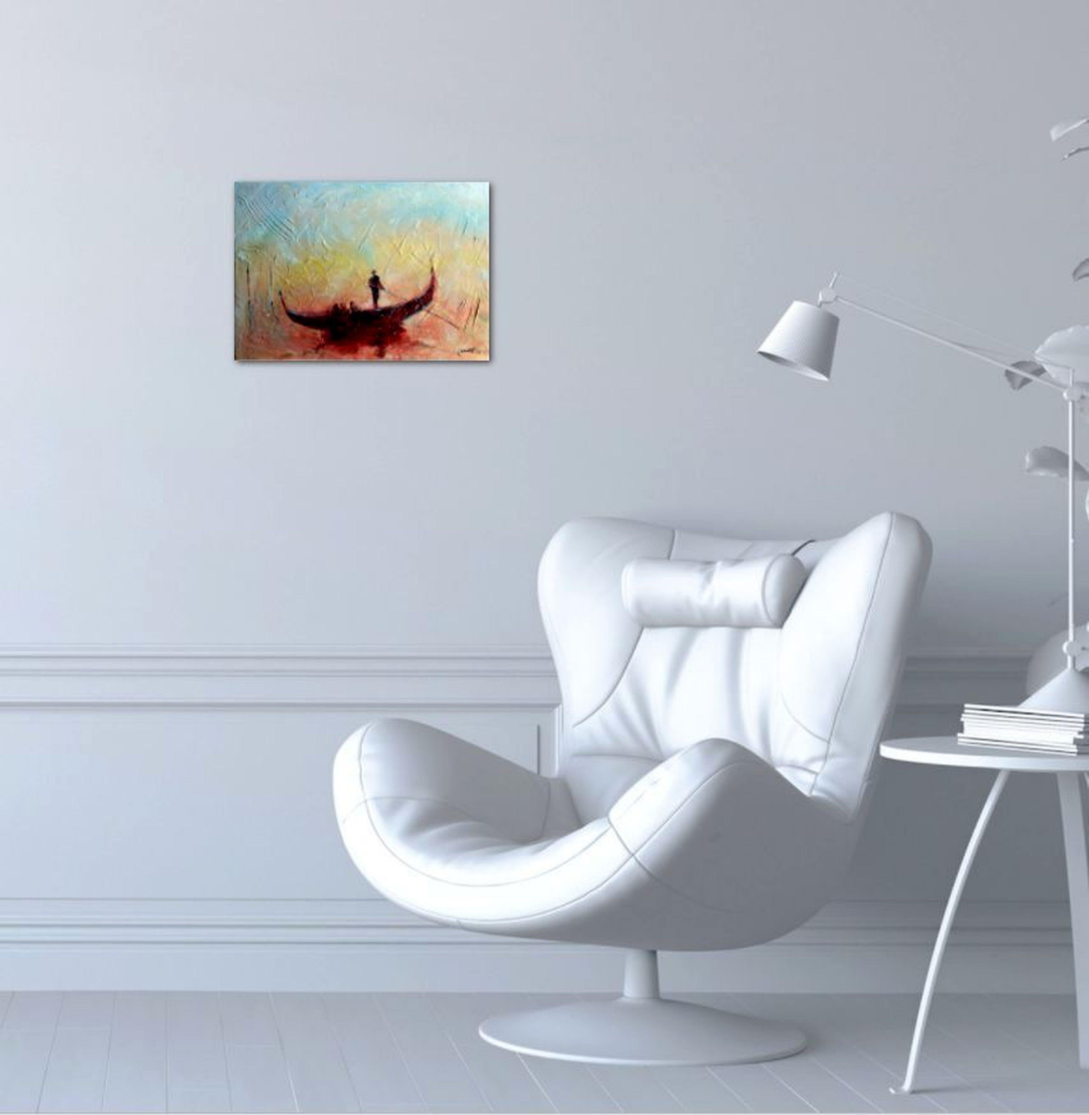 Sunset chaud de Venise - Expressionniste Painting par RAKHMET REDZHEPOV (RAMZI)