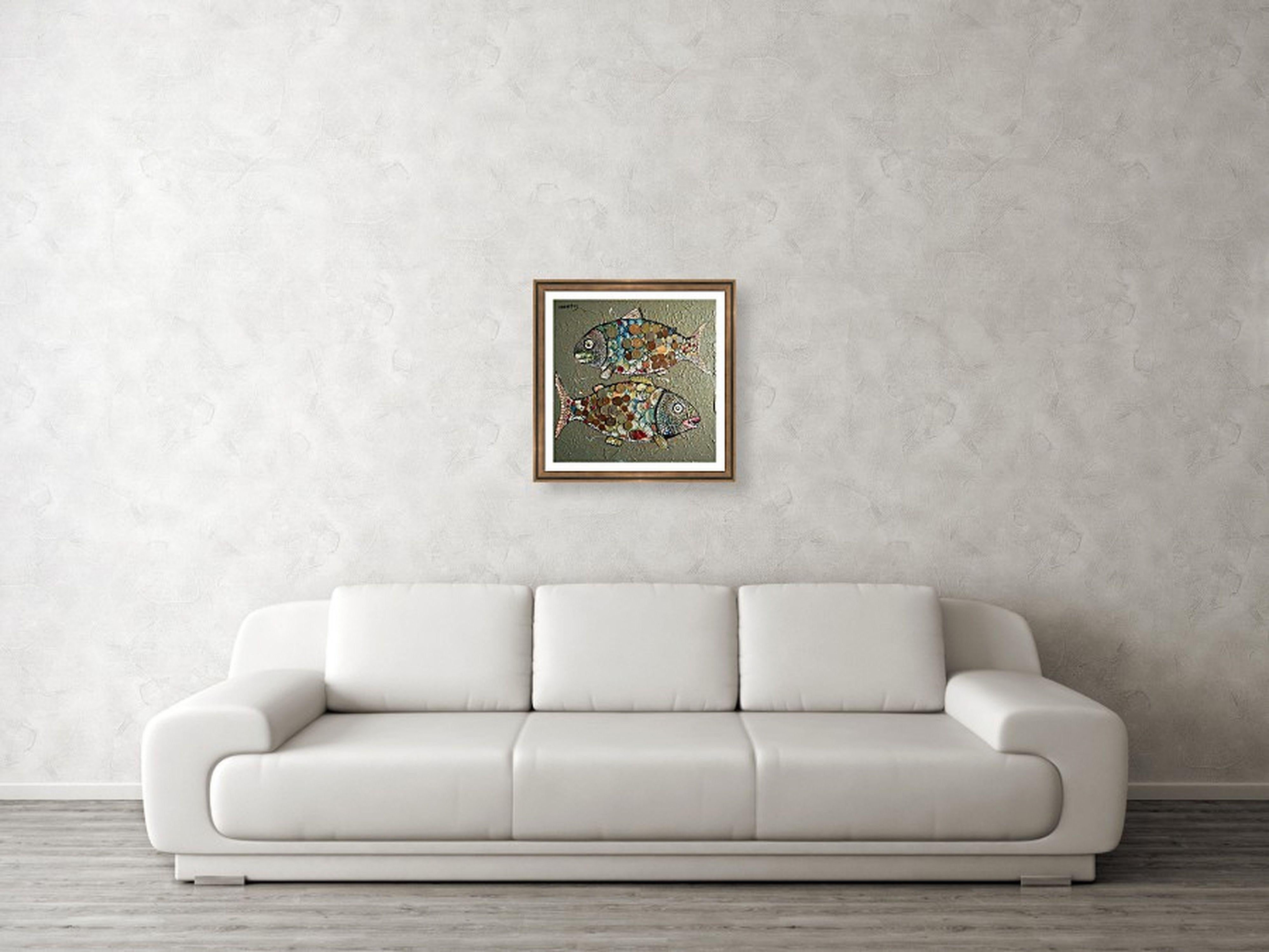 Wealth Bringing - Gray Landscape Painting by RAKHMET REDZHEPOV (RAMZI)