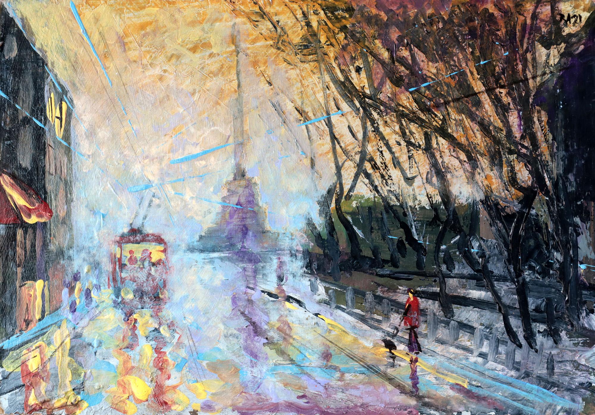 Landscape Painting di RAKHMET REDZHEPOV (RAMZI) - Strade bagnate