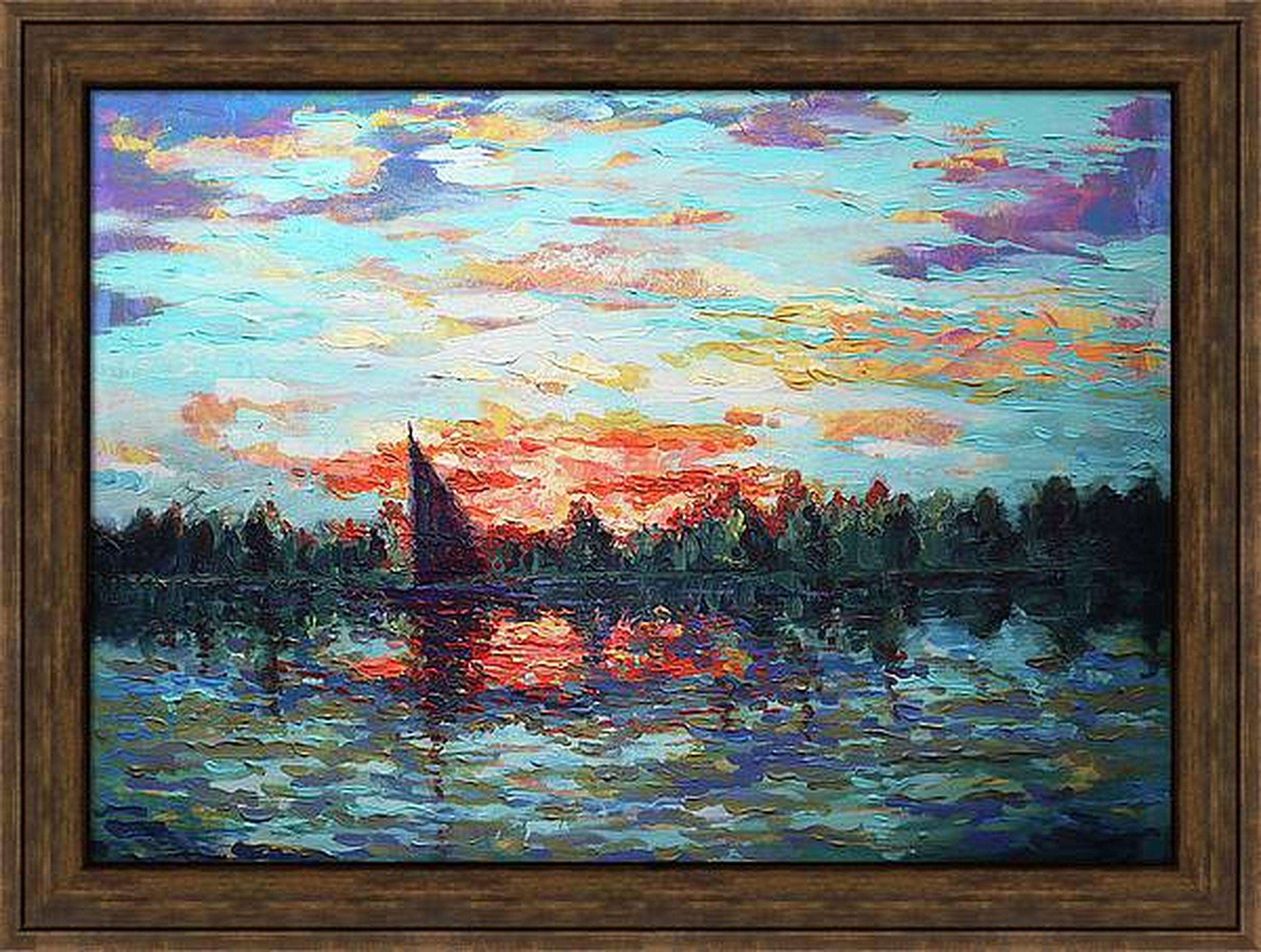 Wind in Sail - Impressionist Painting by RAKHMET REDZHEPOV (RAMZI)