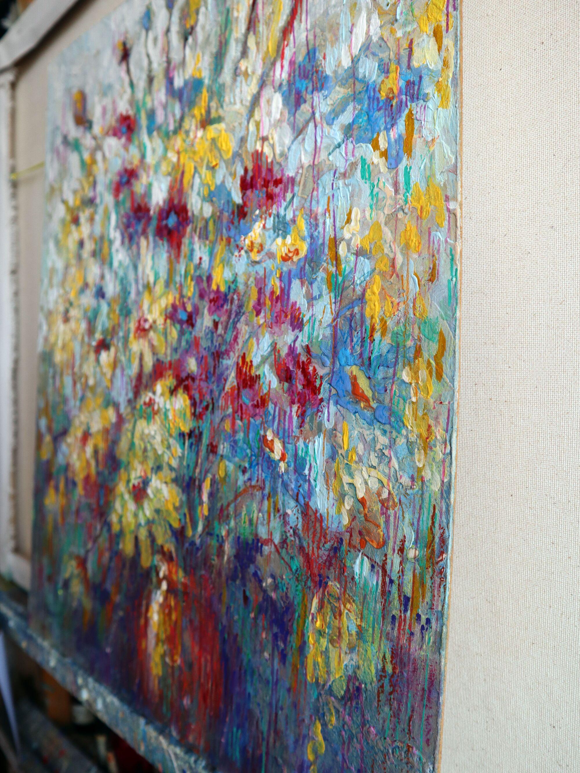 Fleurs jaunes - Impressionnisme Painting par RAKHMET REDZHEPOV (RAMZI)