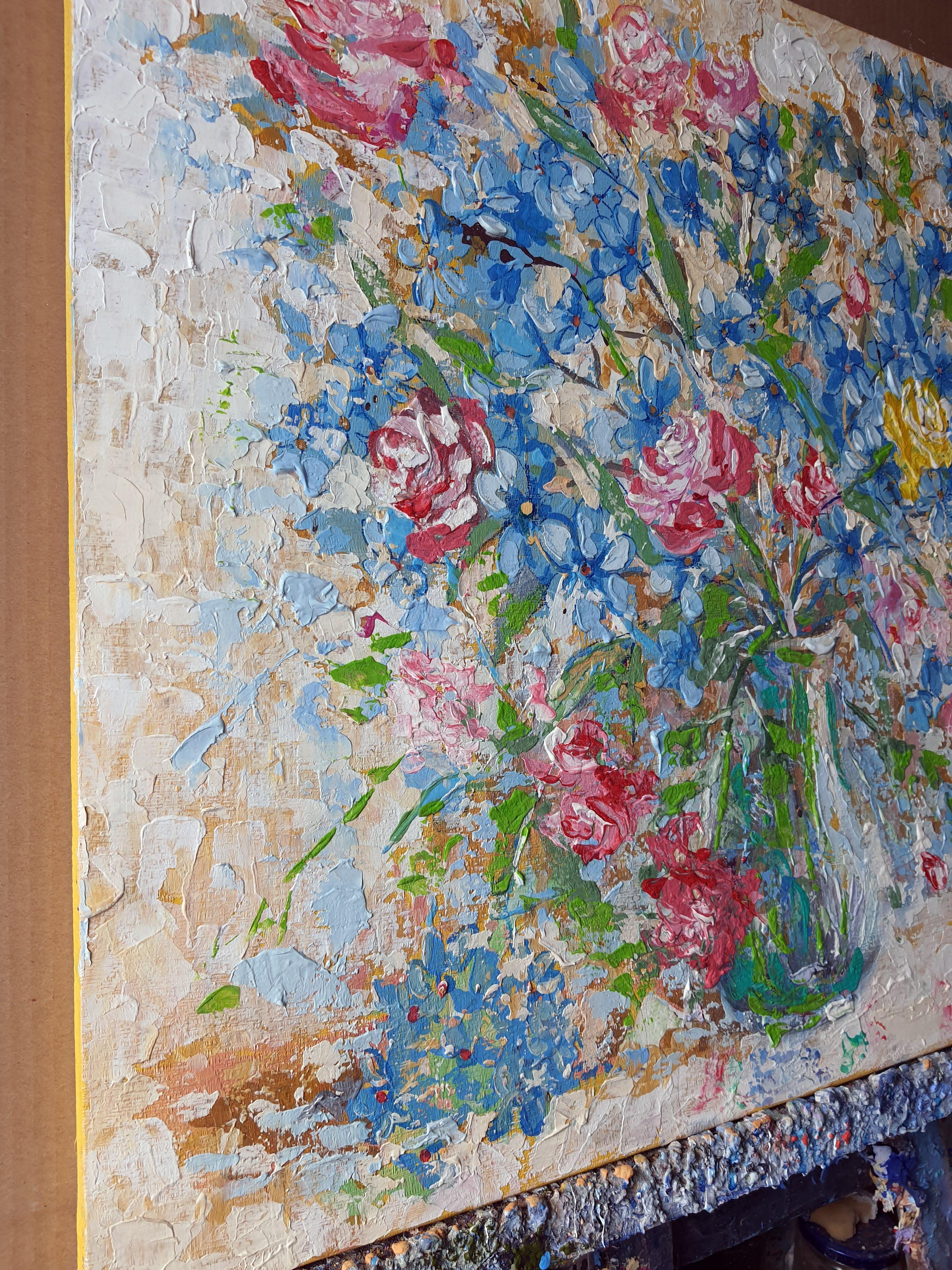 Rosa Gialla. Pittura ad olio originale in vendita 5