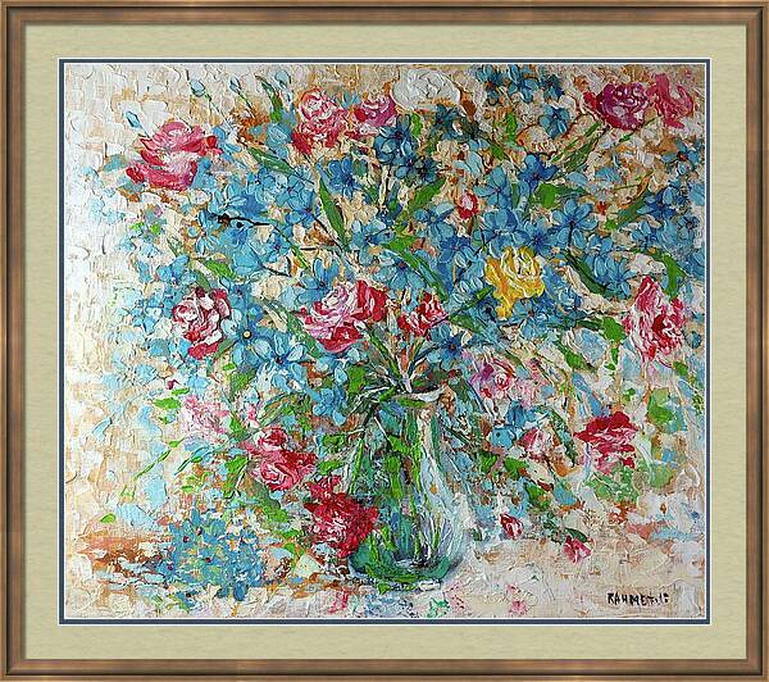 Rosa Gialla. Pittura ad olio originale in vendita 8