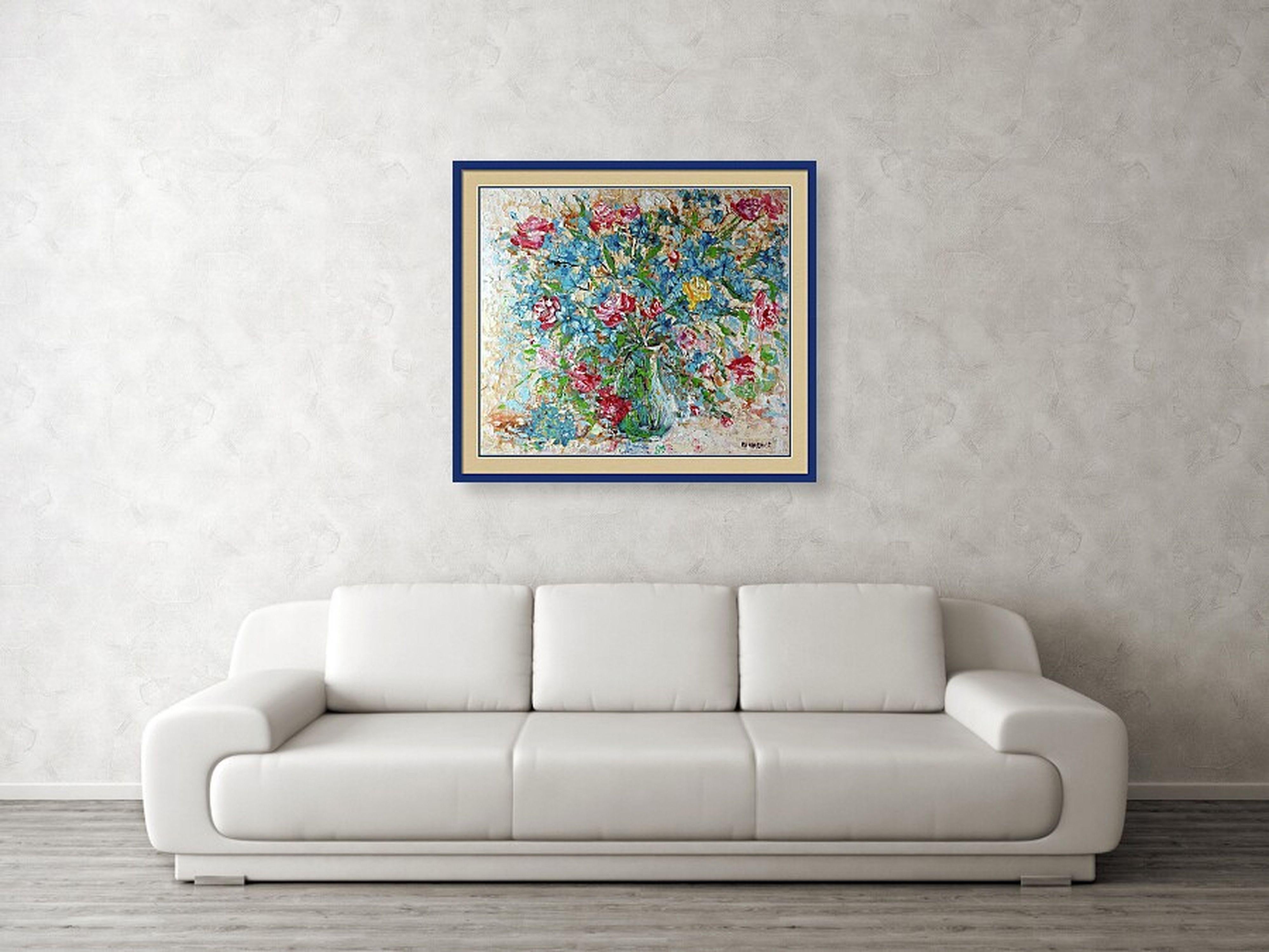 Rosa Gialla. Pittura ad olio originale in vendita 9