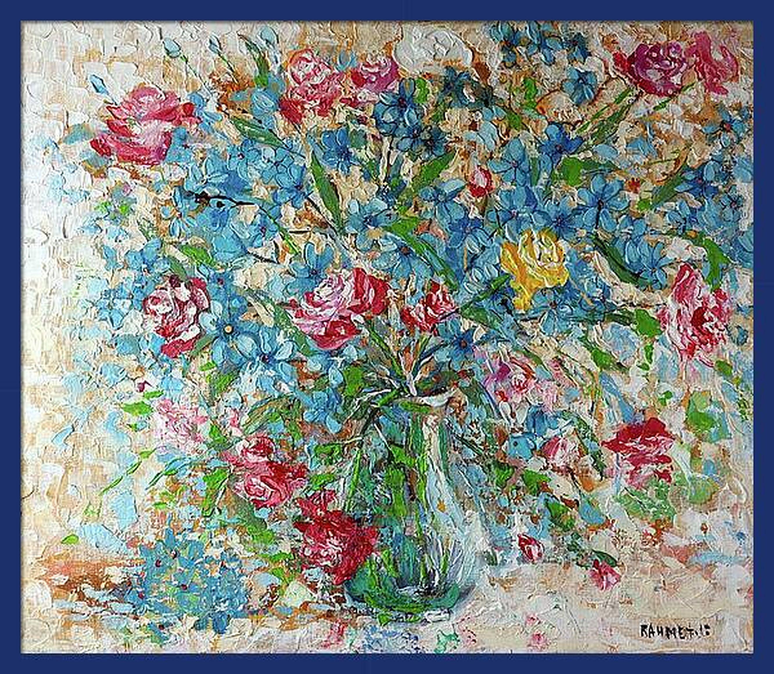 Rosa Gialla. Pittura ad olio originale in vendita 10