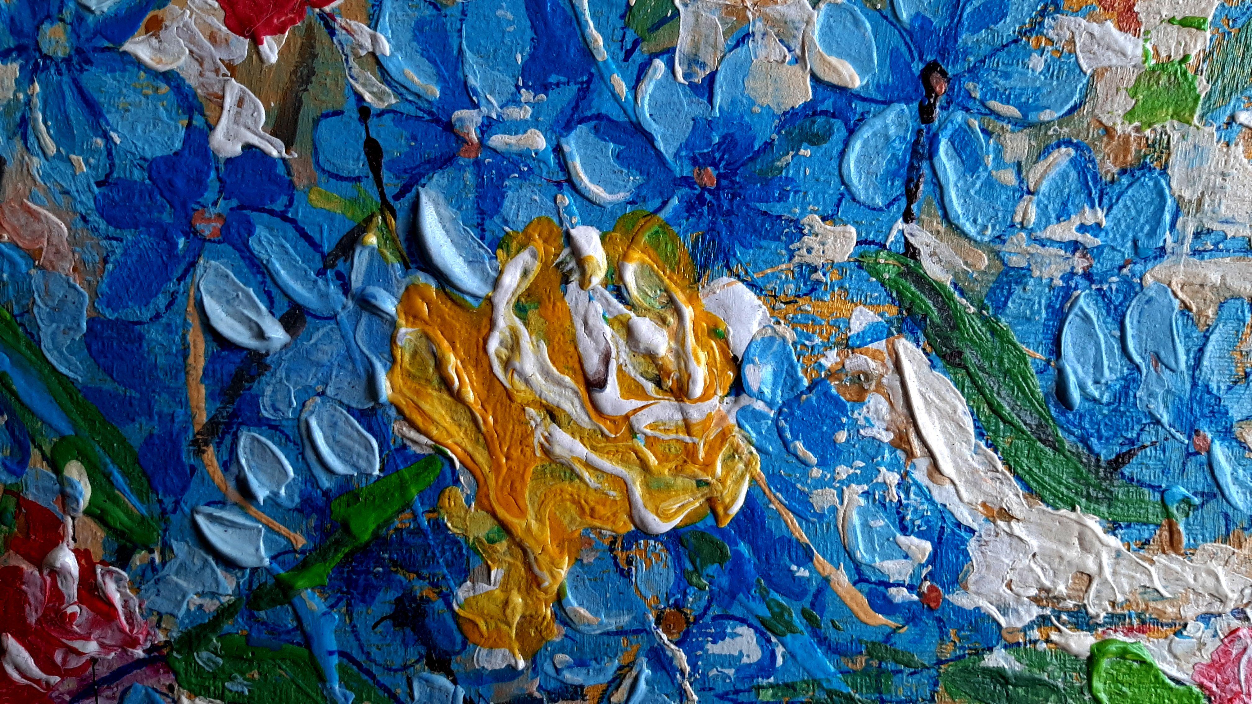 Rosa Gialla. Pittura ad olio originale - Painting di RAKHMET REDZHEPOV (RAMZI)