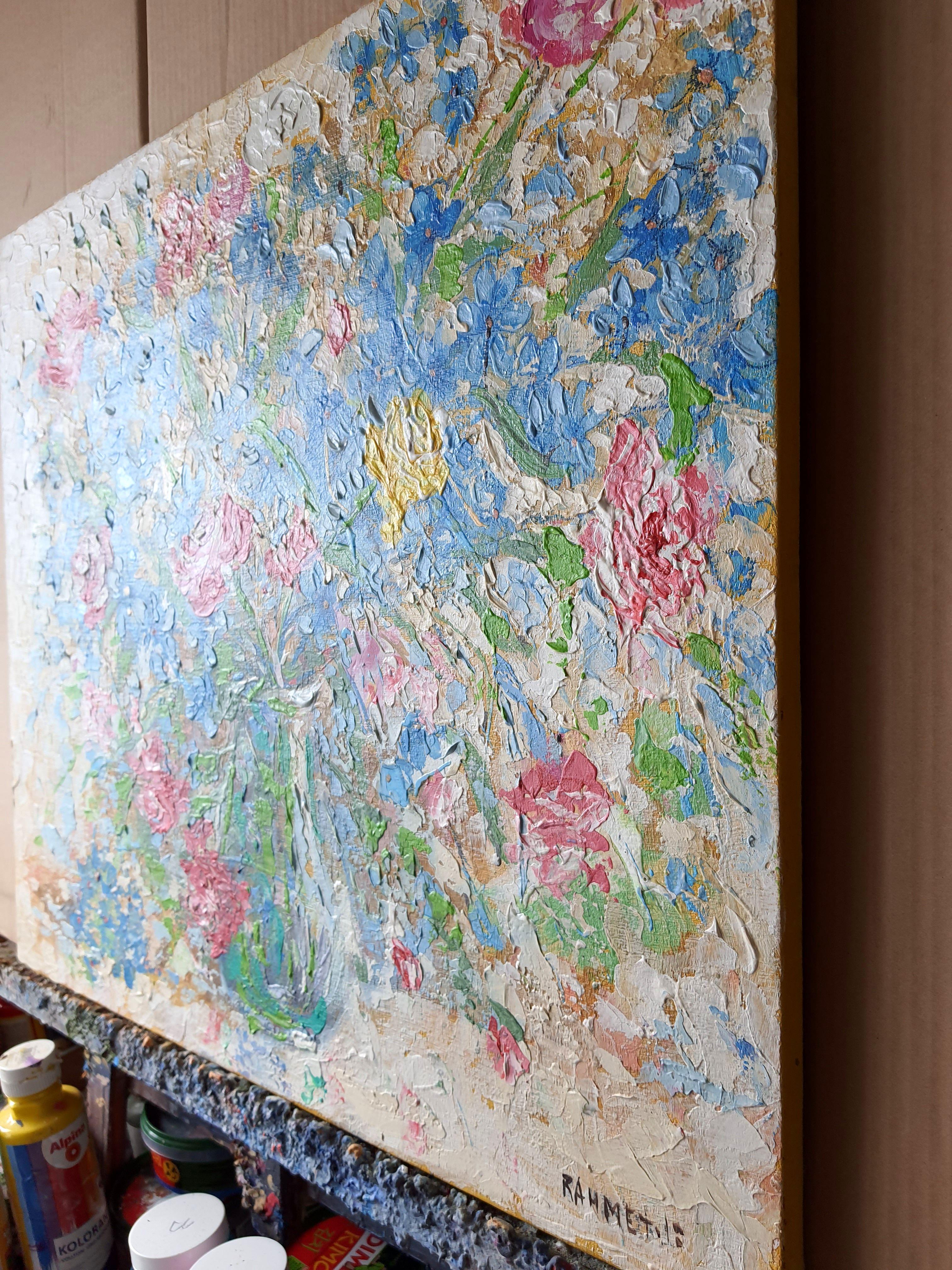 Rosa Gialla. Pittura ad olio originale in vendita 4