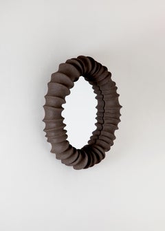 Rakis Mirror in Black Vulcan Stoneware Clay by Catalin Filip