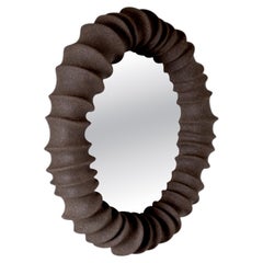 Rakis Mirror in Black Vulcan Stoneware Clay by Catalin Filip