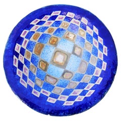 Raku ceramic plate by Emilio Alberti.