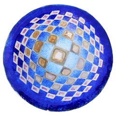 Raku ceramic plate by Emilio Alberti.