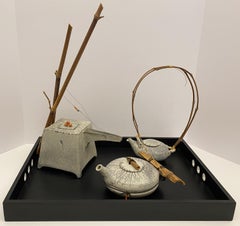 Juego de Cerámica Raku con Bandeja