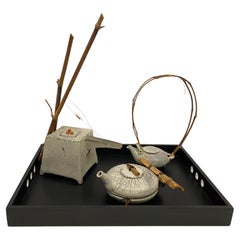 Raku Ceramic Set with Tray