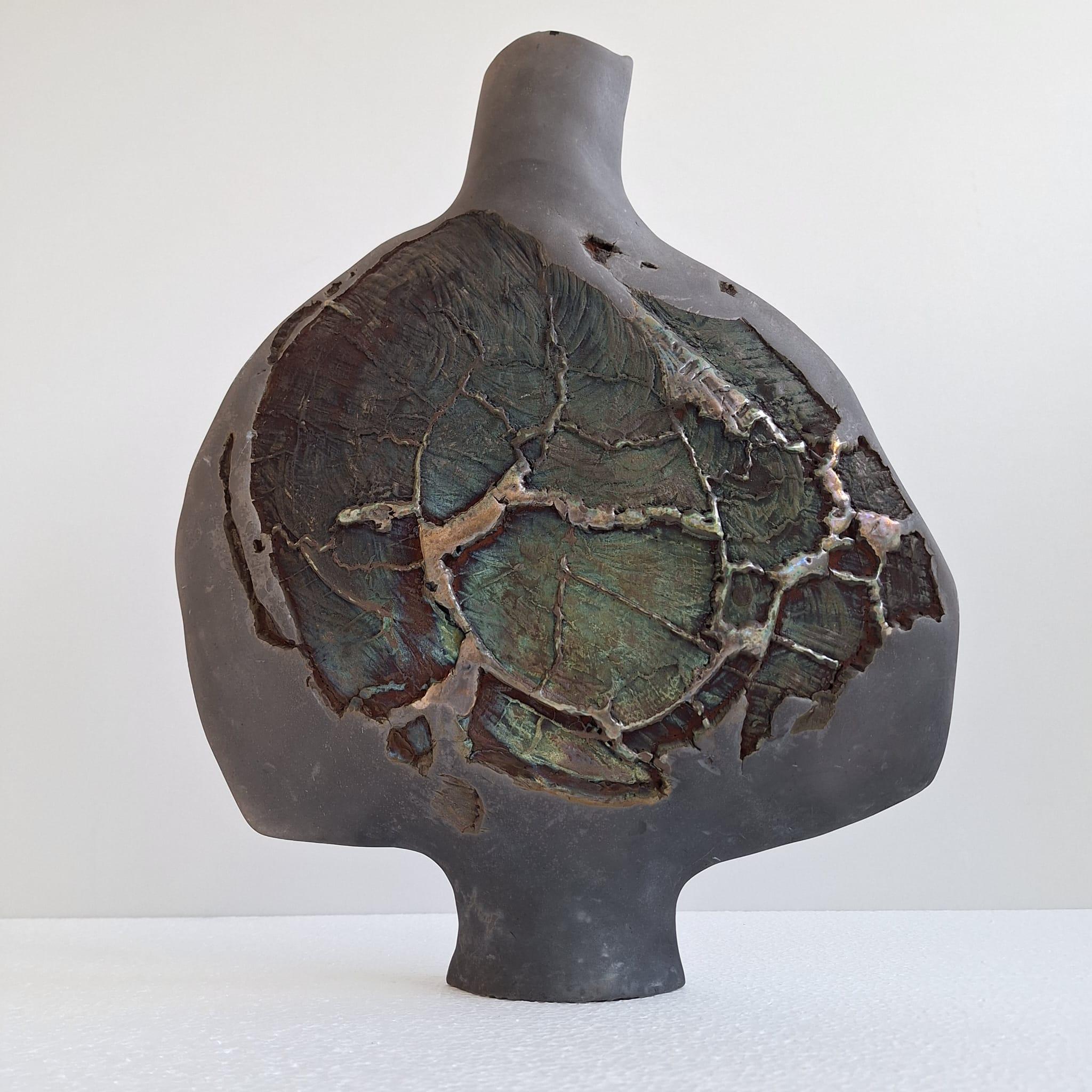 Raku ceramic vase designed by André Sas For Sale 5