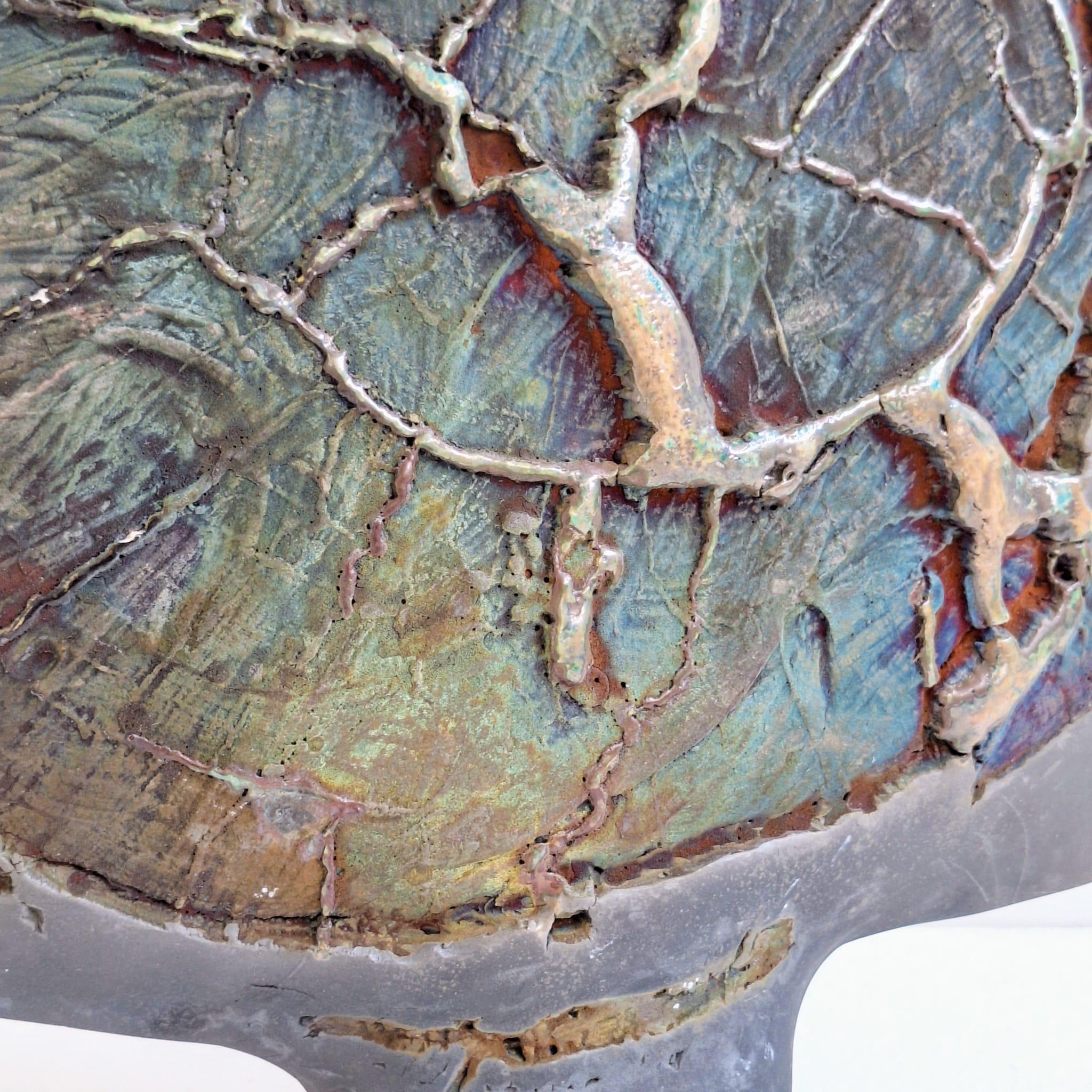 Raku ceramic vase designed by André Sas For Sale 7