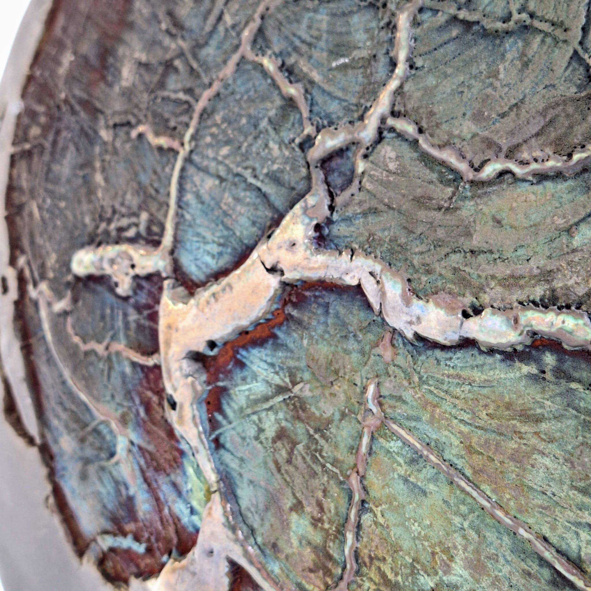 Dutch Raku ceramic vase designed by André Sas For Sale