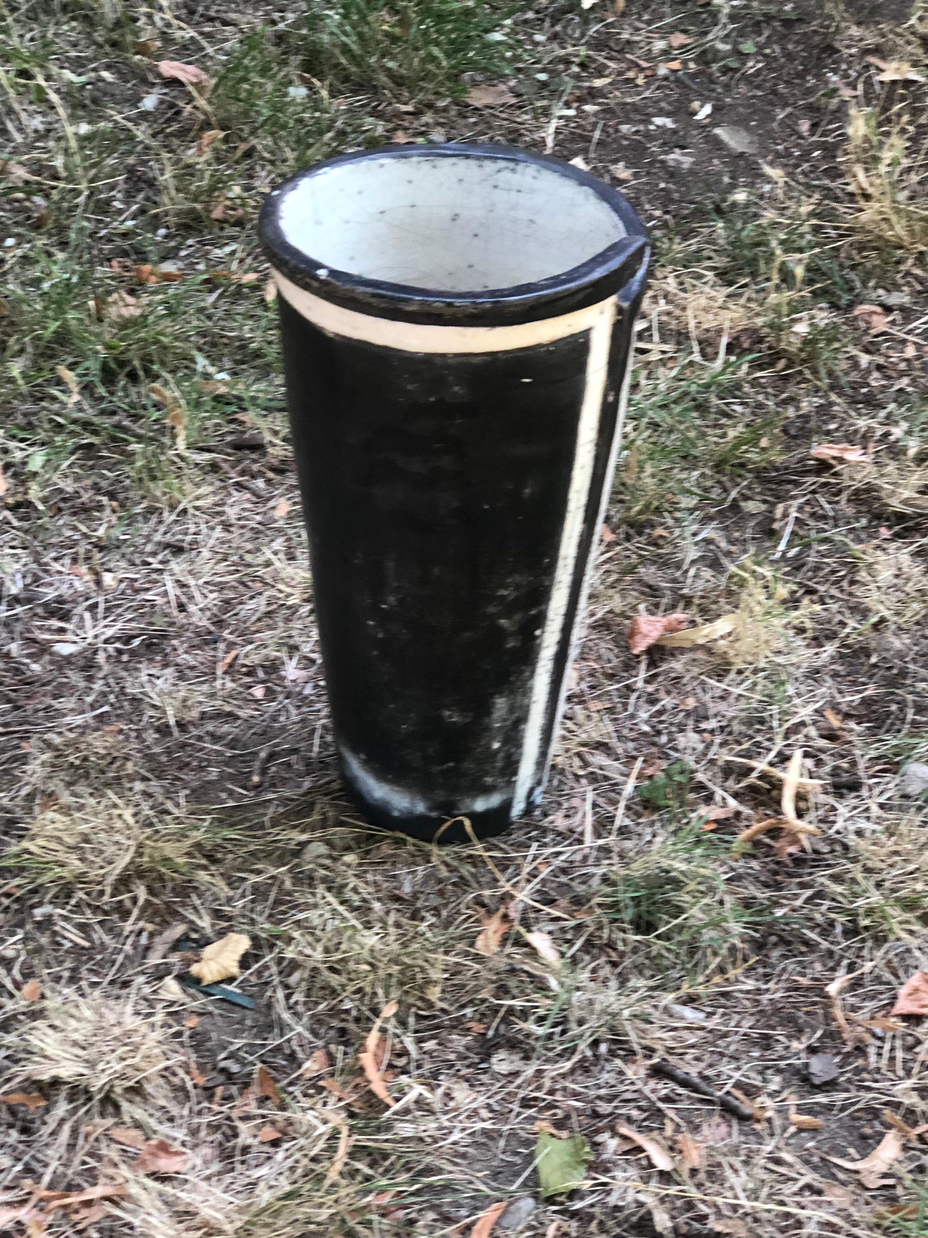 A large contemporary vase in raku ceramic.