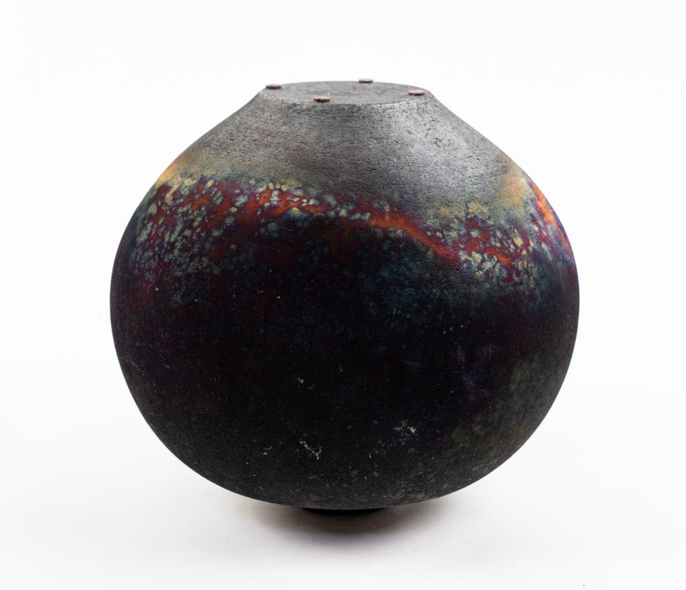 Raku Ceramic Vessel Vase by Bob Green in vendita 3
