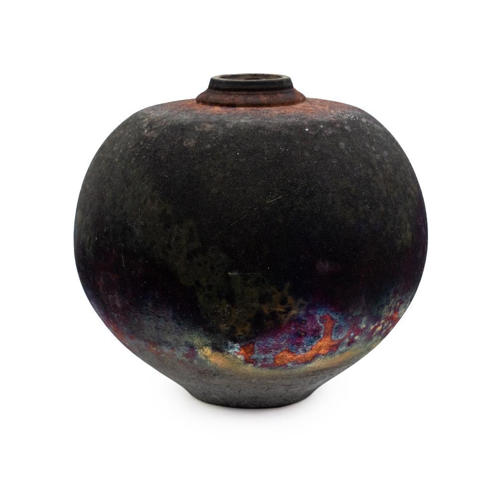 Arte popolare Raku Ceramic Vessel Vase by Bob Green in vendita