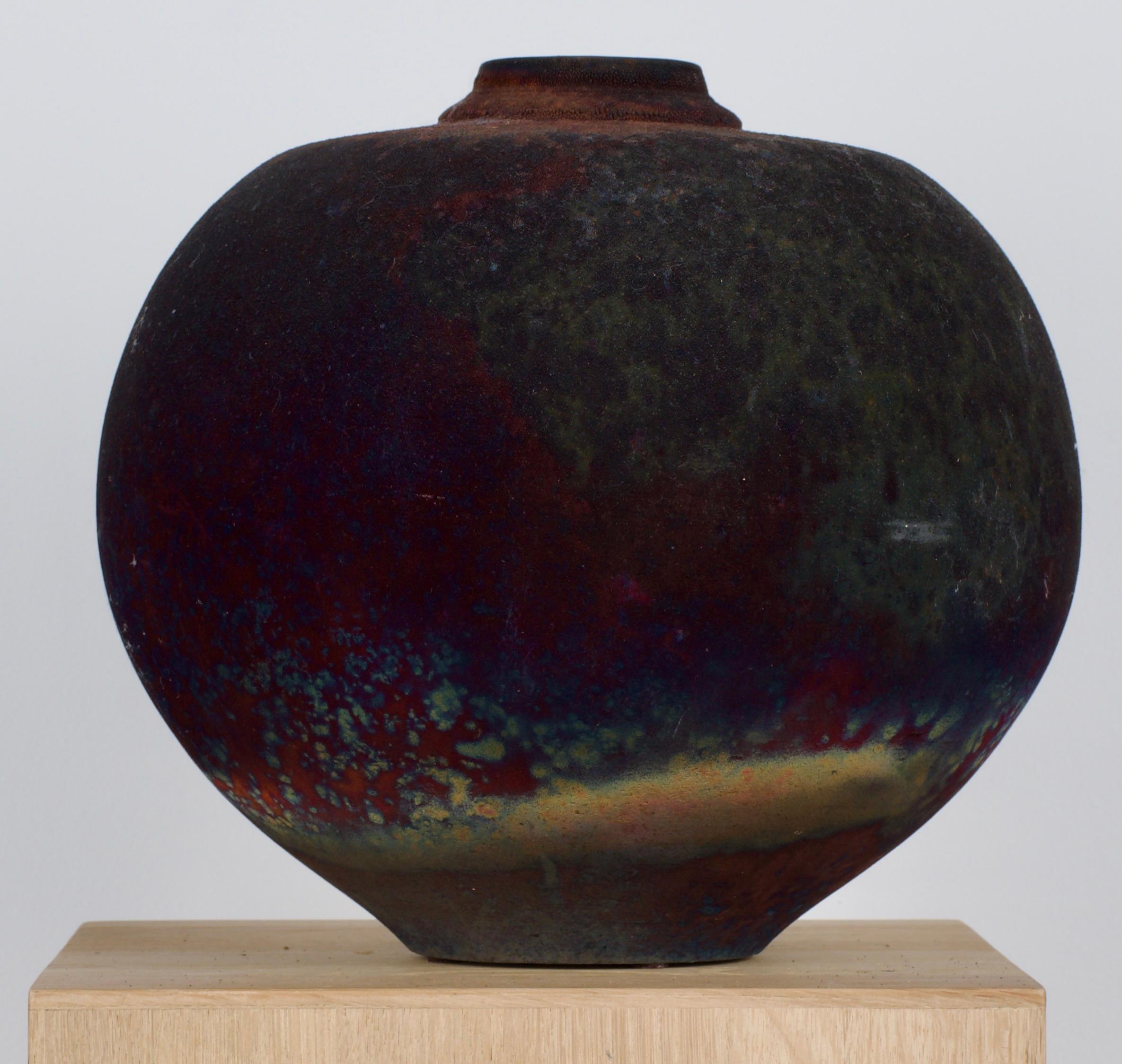 Americano Raku Ceramic Vessel Vase by Bob Green in vendita